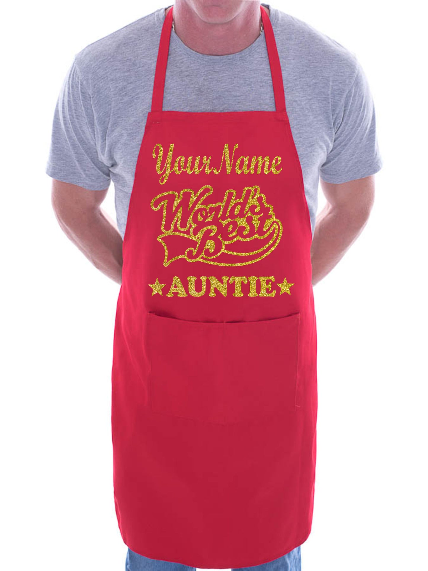 Birthday Gift Adult Funny Personalised World's Best Auntie Apron Your Name