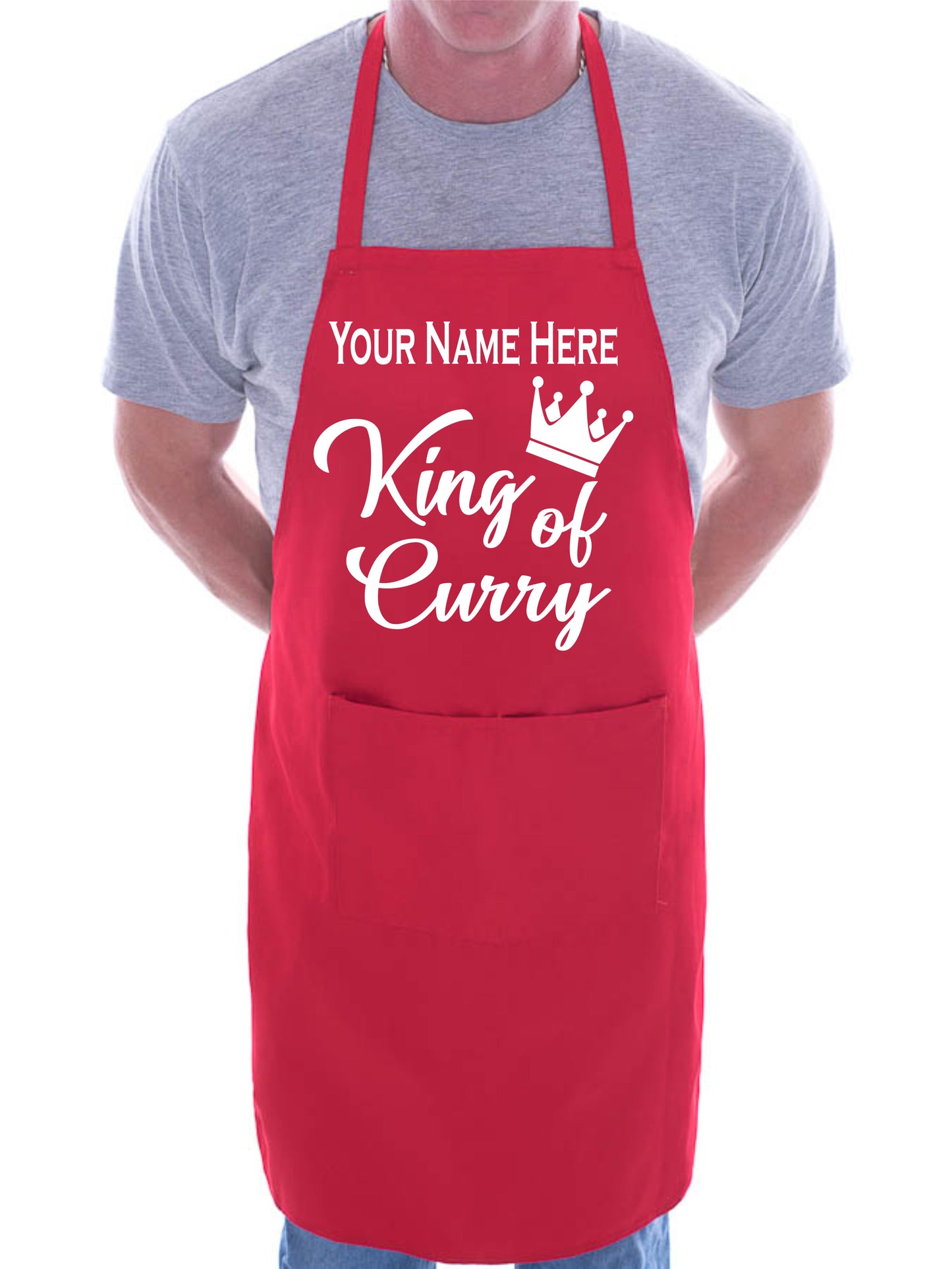 Personalise This Apron King Of Curry Any Name Here BBQ Cooking Apron