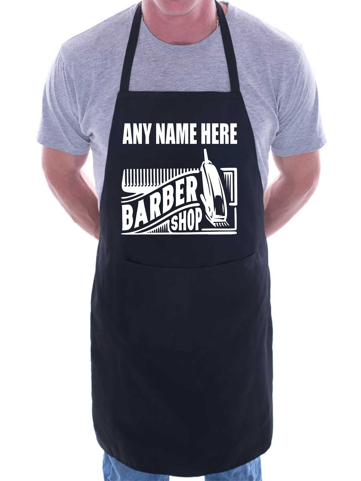 Personalised Apron Barber Your Name Here Name Barber Shop