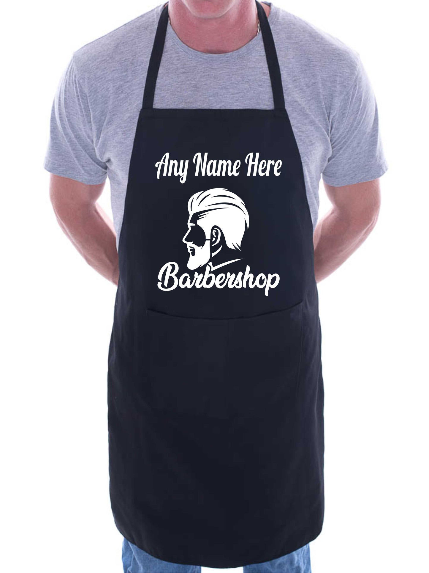 Personalised Apron Barber Shop Add Your Shop Name Here