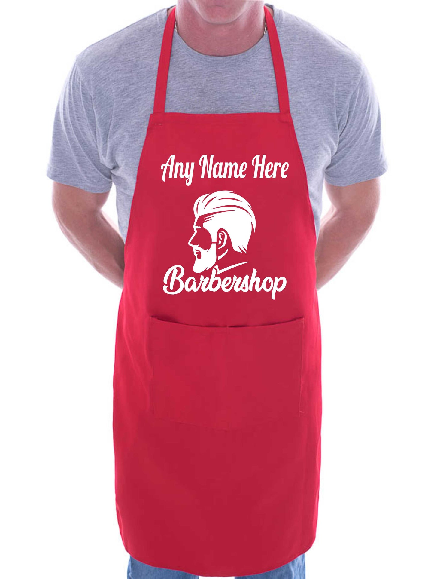 Personalised Apron Barber Shop Add Your Shop Name Here