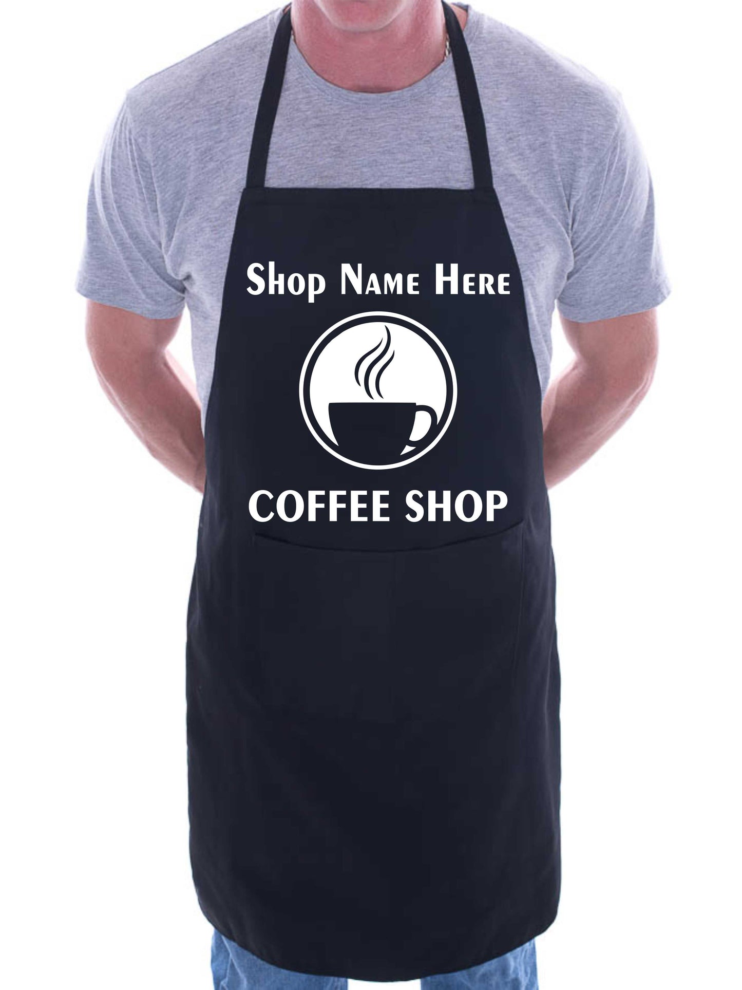 Personalised Apron Coffee Shop Restaurant Add Your Shop Name here