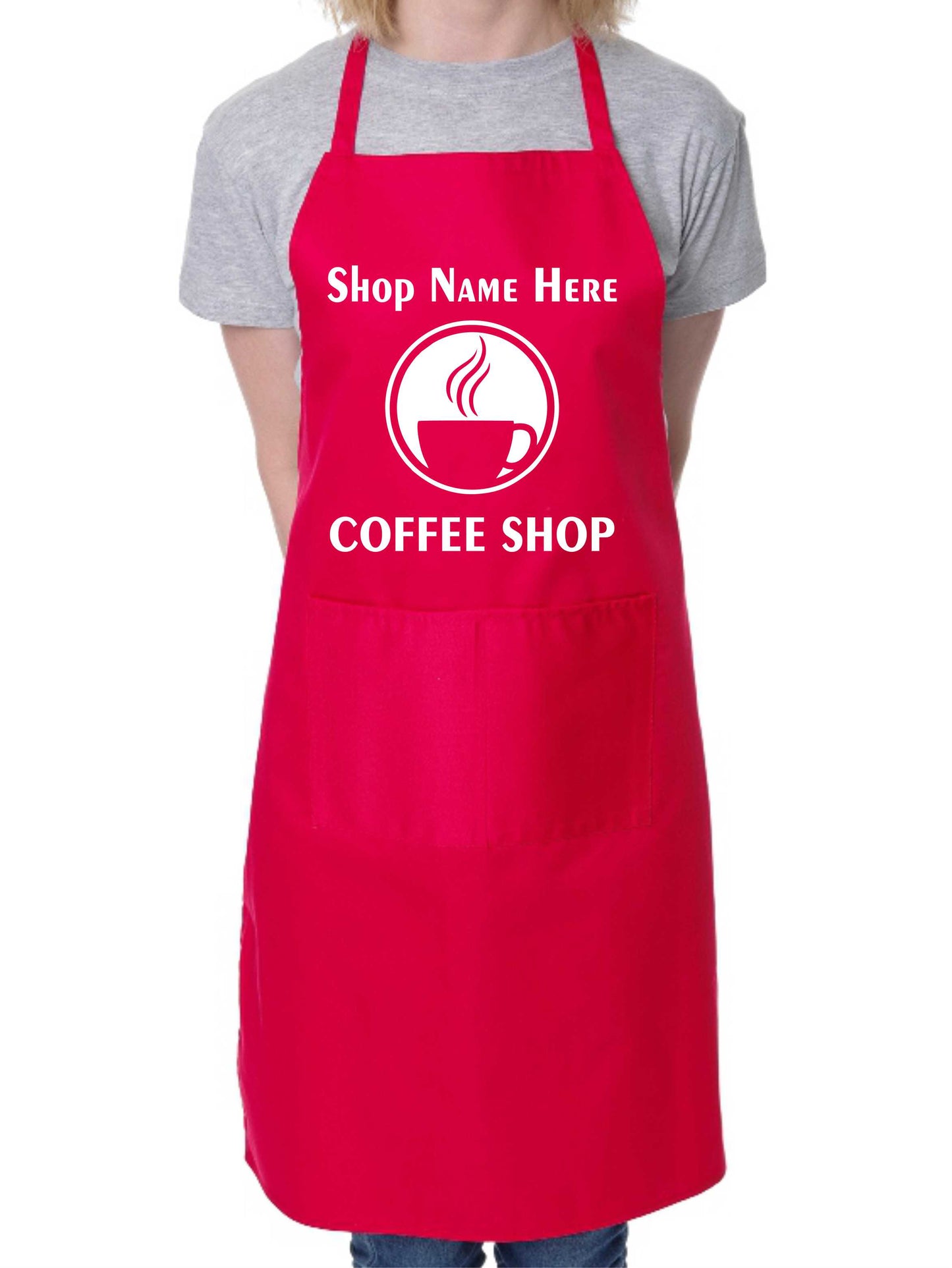 Personalised Apron Coffee Shop Restaurant Add Your Shop Name here