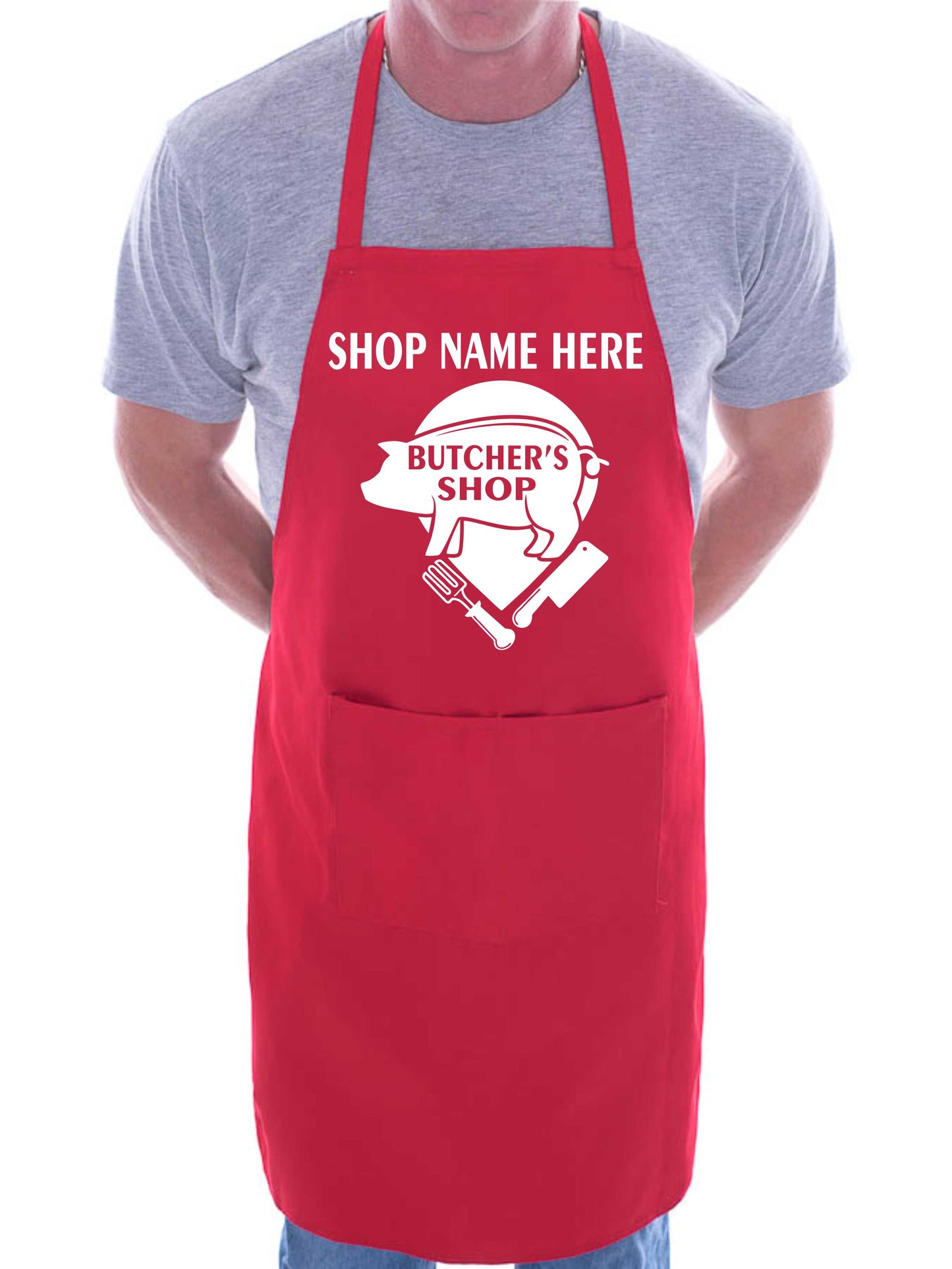 Personalised Apron Butchers Shop Add Shop Name Here Butchery