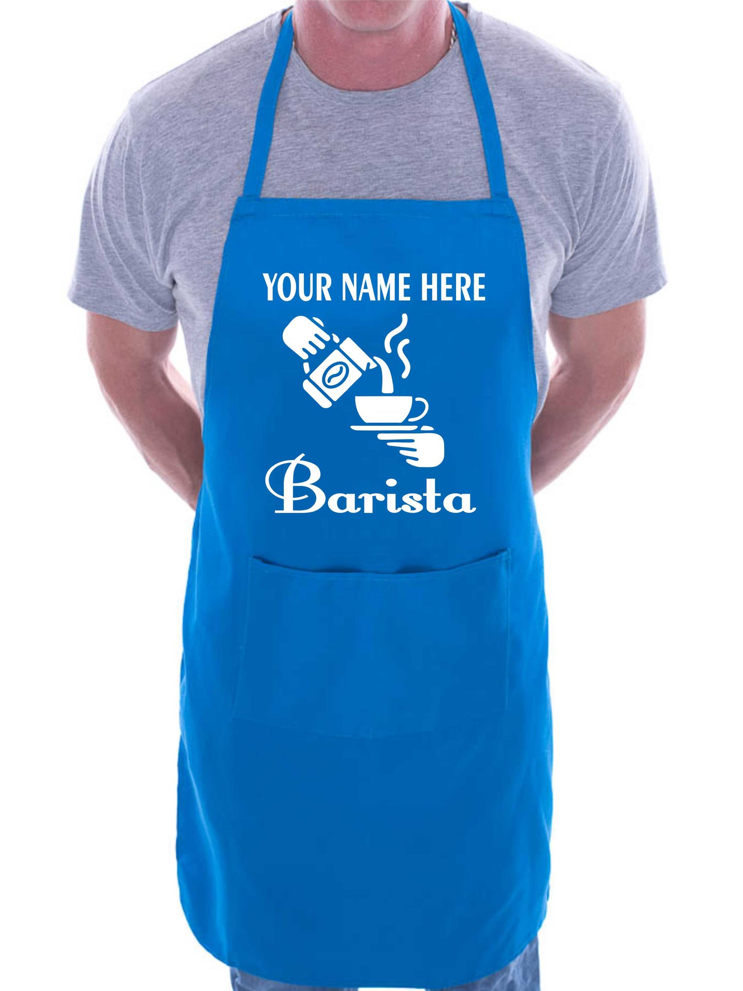 Personalised Apron Barista Add Your Name Here Coffee Shop
