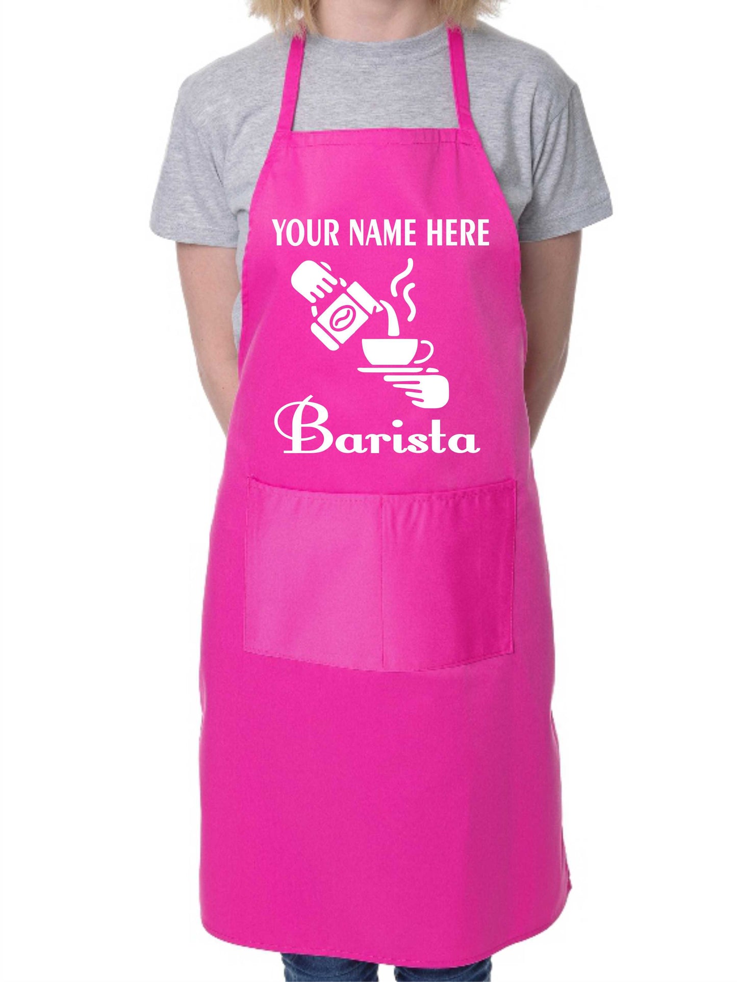 Personalised Apron Barista Add Your Name Here Coffee Shop