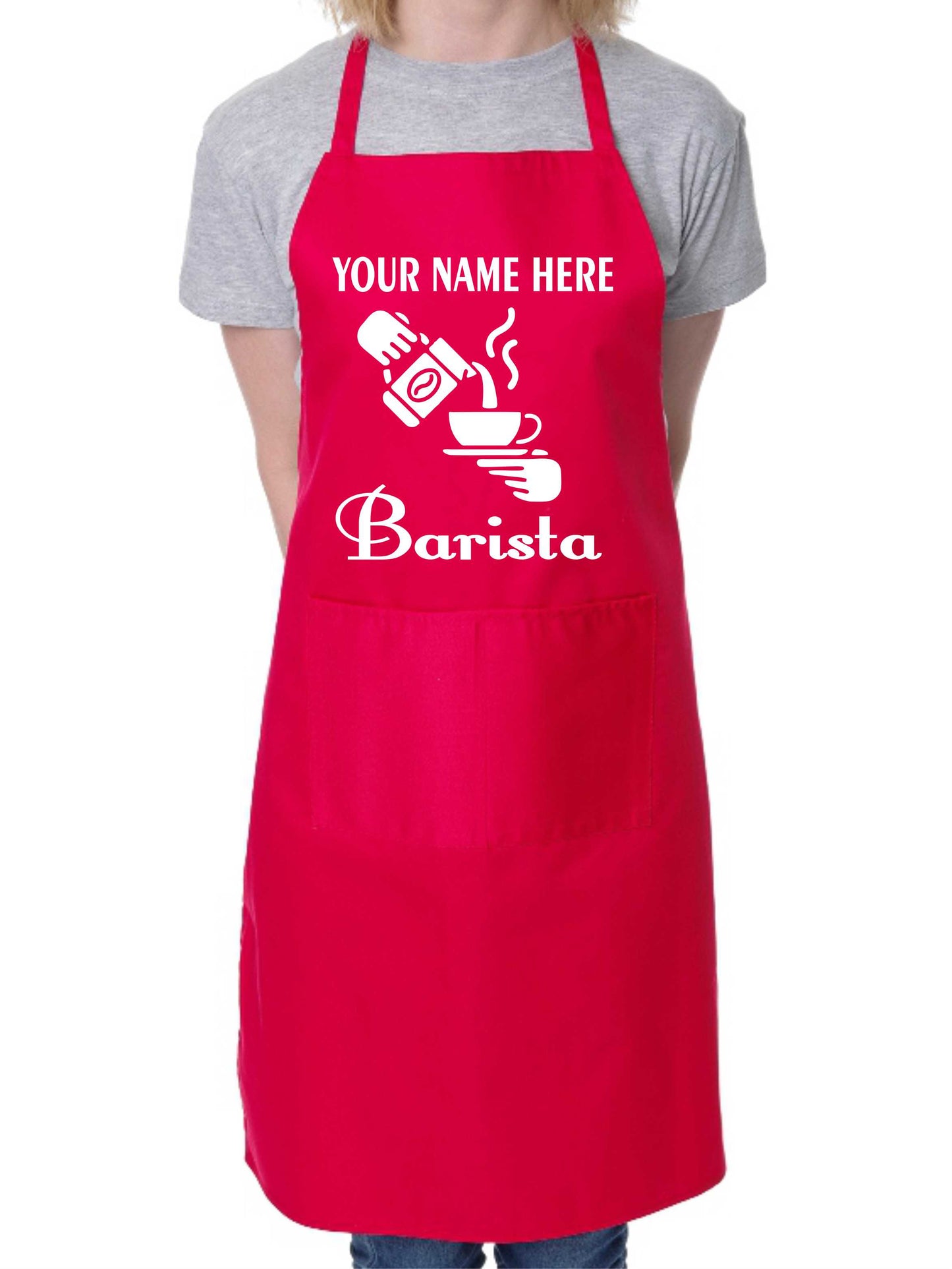 Personalised Apron Barista Add Your Name Here Coffee Shop