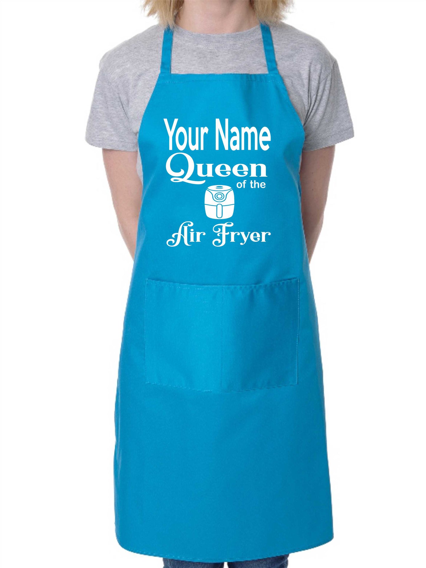 Adult Personalised Apron Queen Of The Air Fryer Add Name Funny BBQ Baking