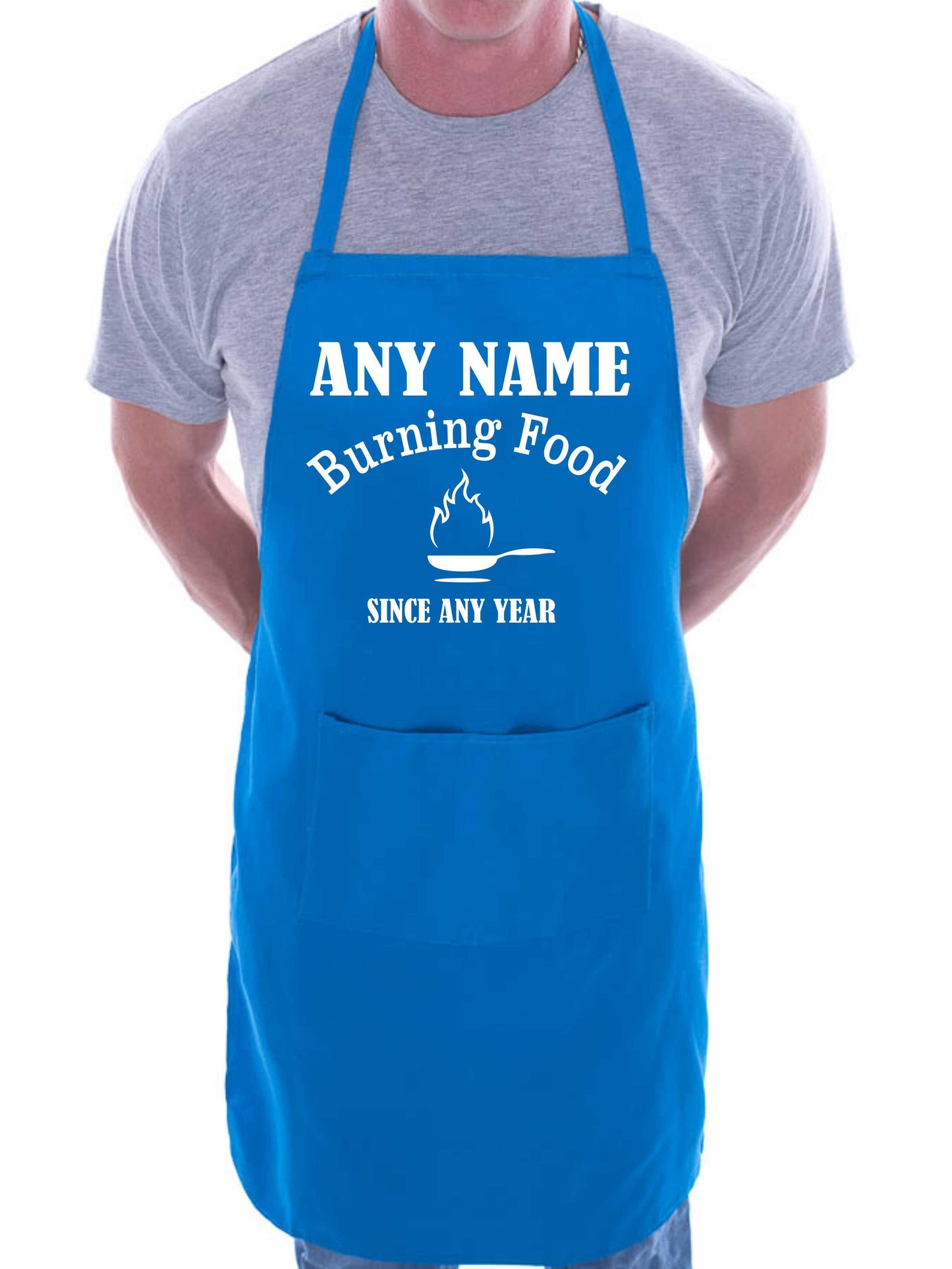 Adult Personalised Apron Burning Food Since Your Name & Year Here BBQ Baking