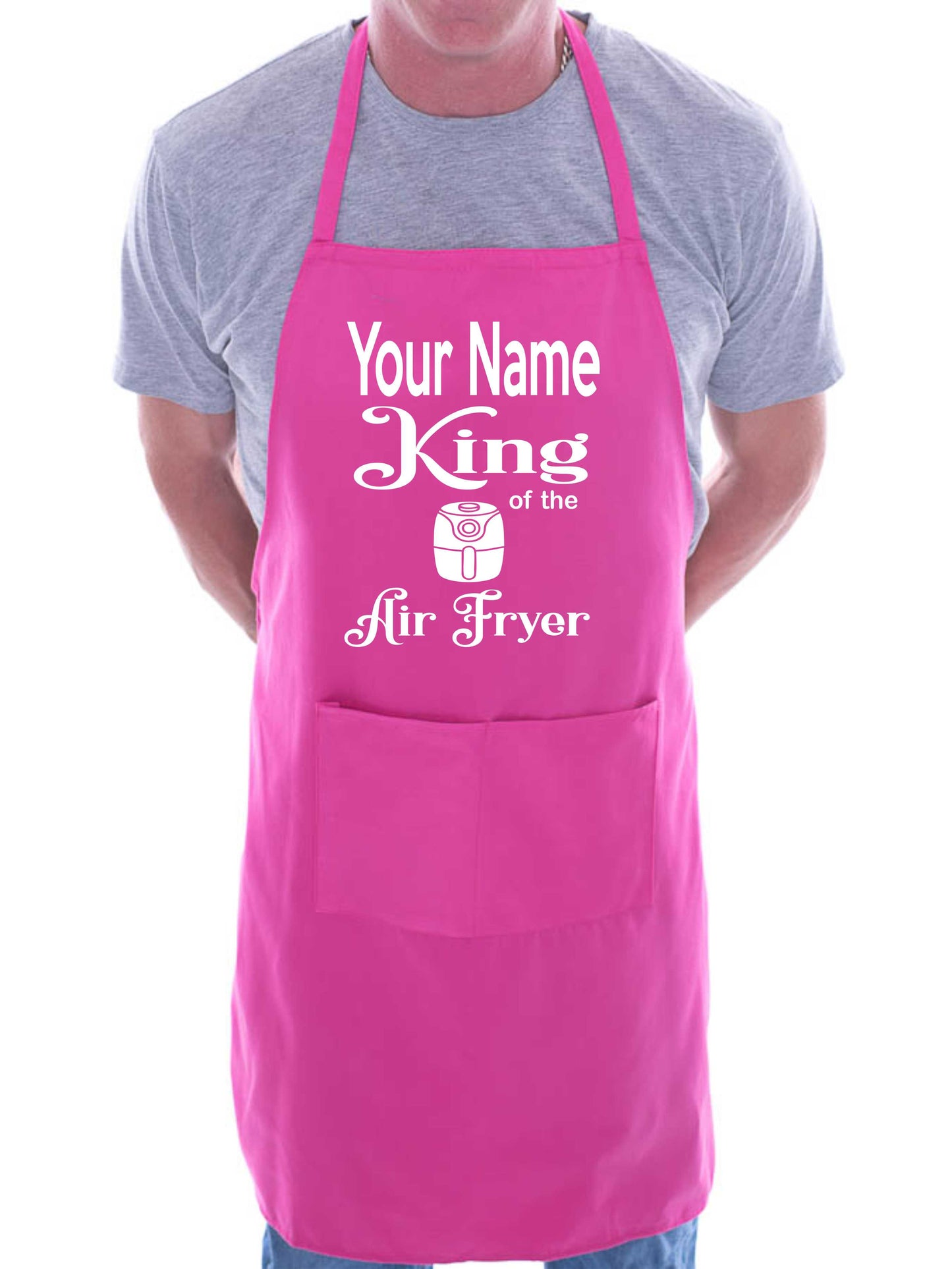 Adult Personalised Apron King Of The Air Fryer Add Name Funny BBQ Baking