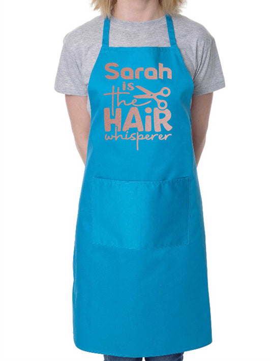 Personalised Apron Hair Whisperer Hairdresser Salon Your Name Here Work Gift