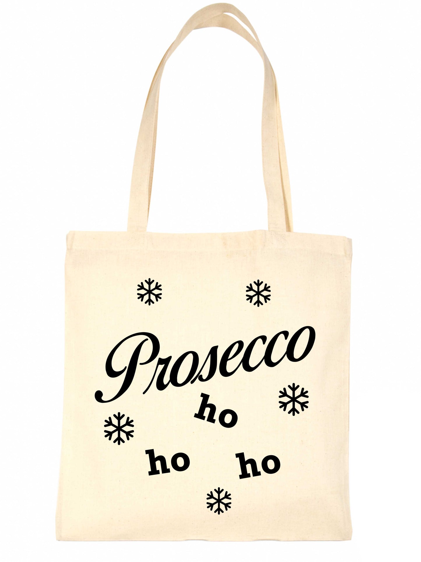 Prosecco Ho Ho Ho Christmas Gift Funny Slogan Shopping Tote Bag For Life