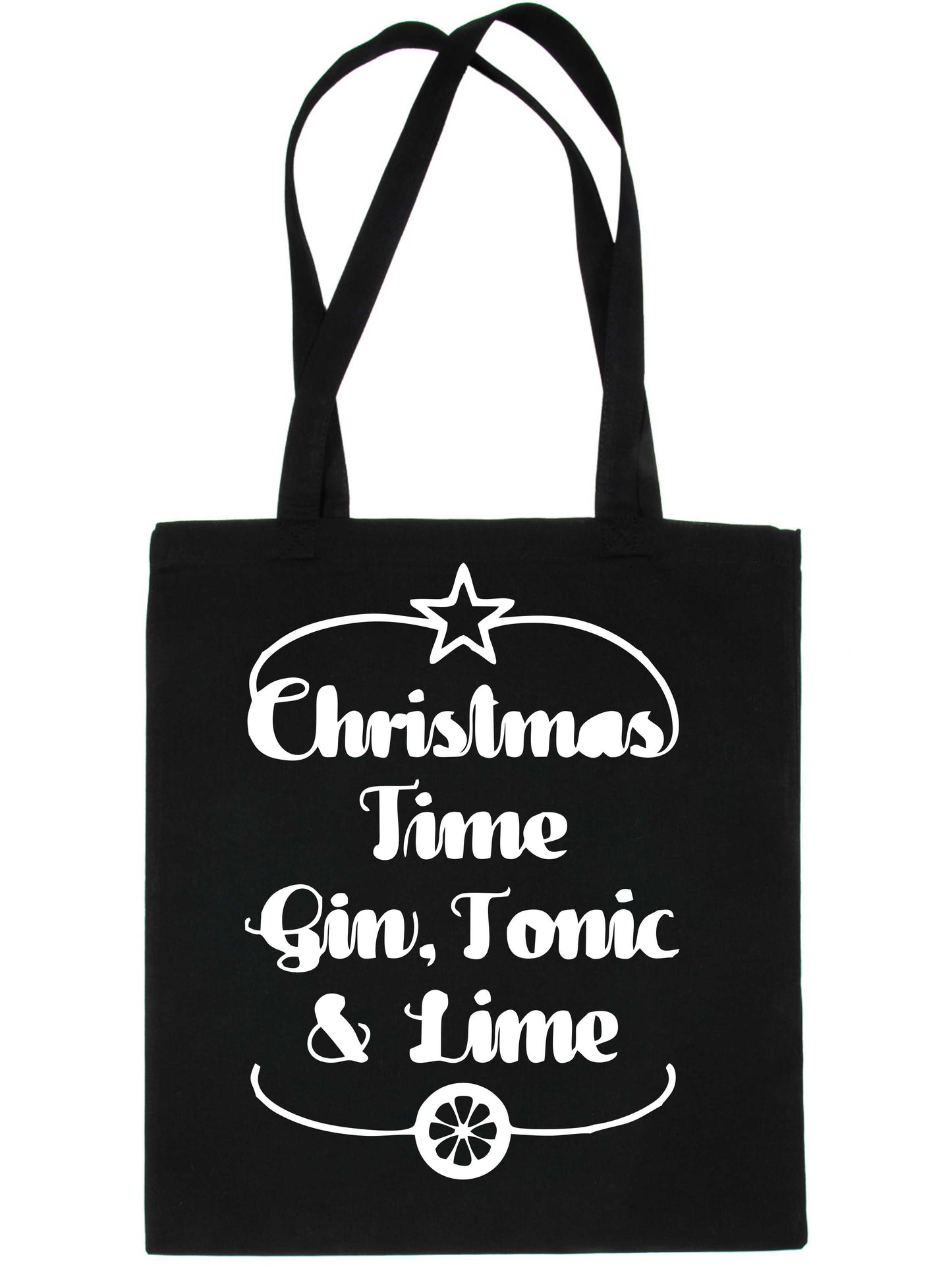 Christmas Time Gin & Lime Christmas Gift Xmas Funny Shopping Tote Bag For Life