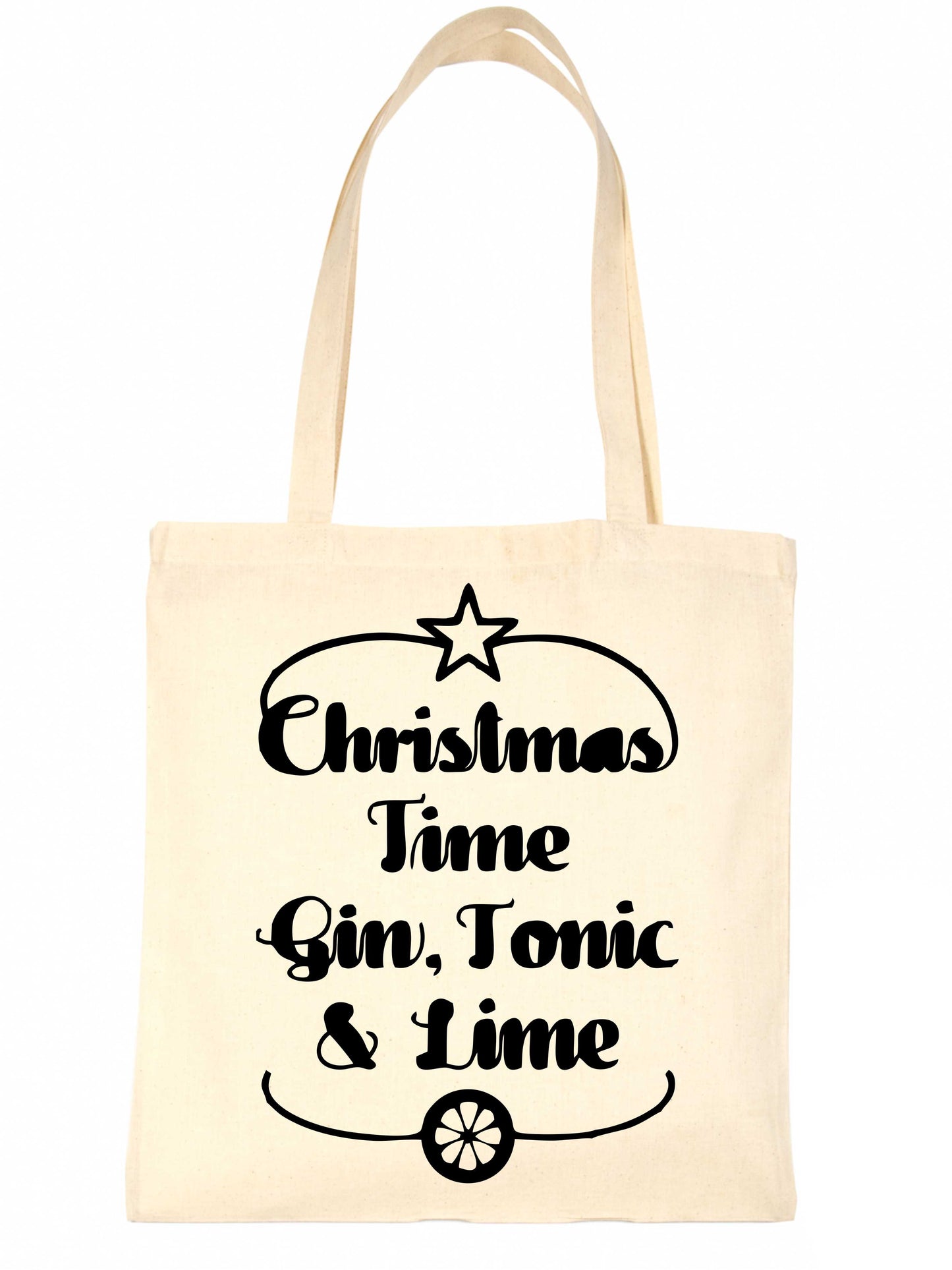 Christmas Time Gin & Lime Christmas Gift Xmas Funny Shopping Tote Bag For Life