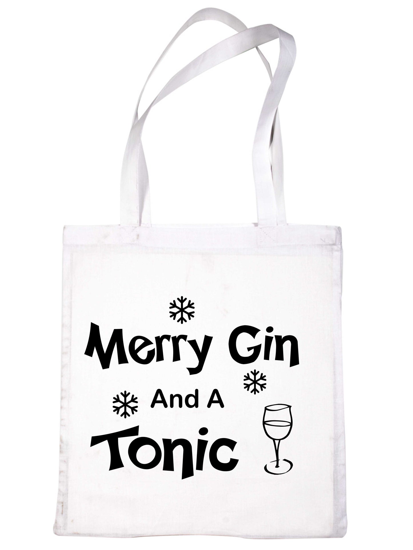 Merry Gin & Tonic Christmas Ladies Woman Gift Funny Shopping Tote Bag For Life