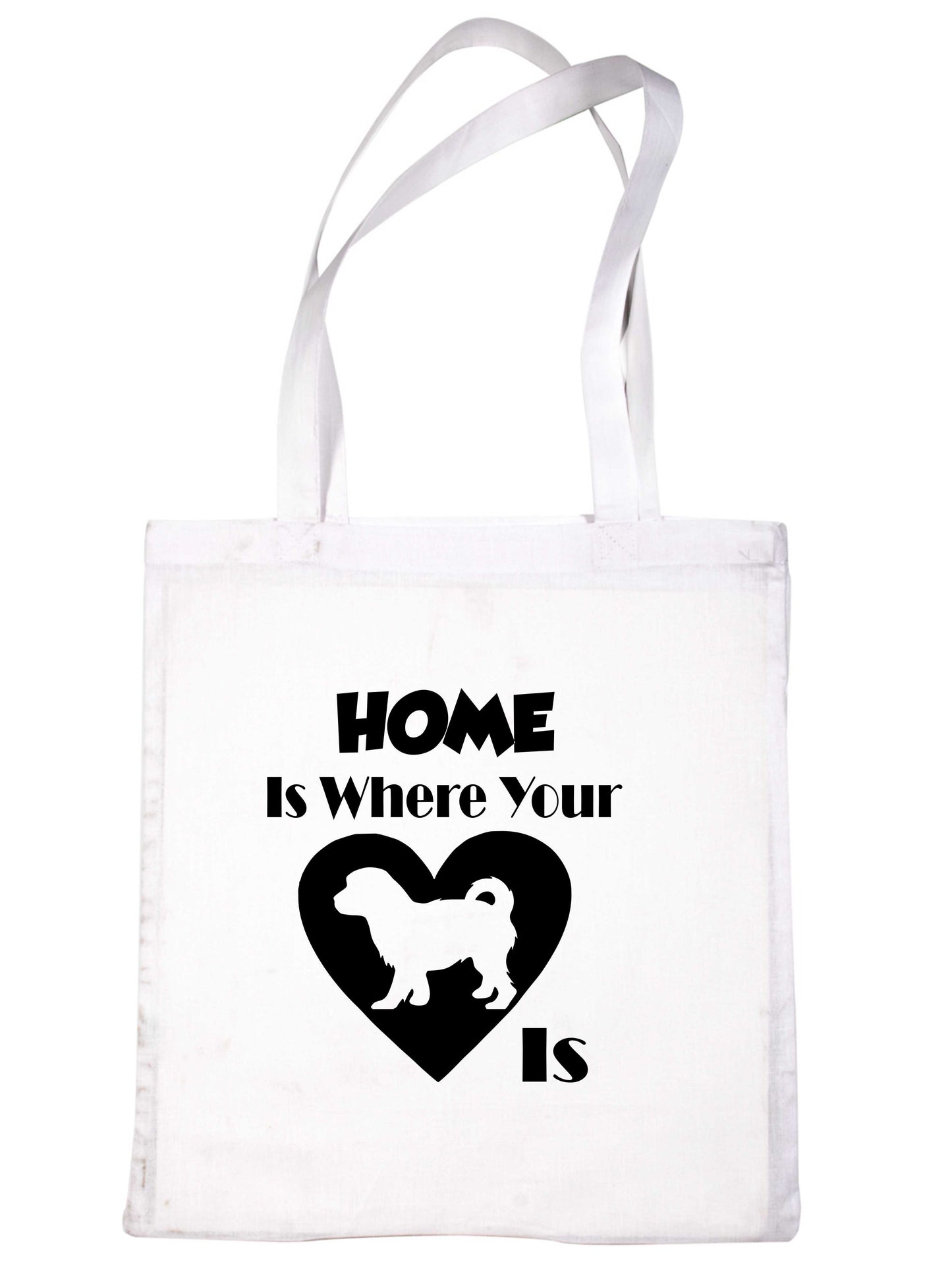 Home Is Where Your Cavachon Dog Is Funny Dog Lover Gift Shopping Tote Bag