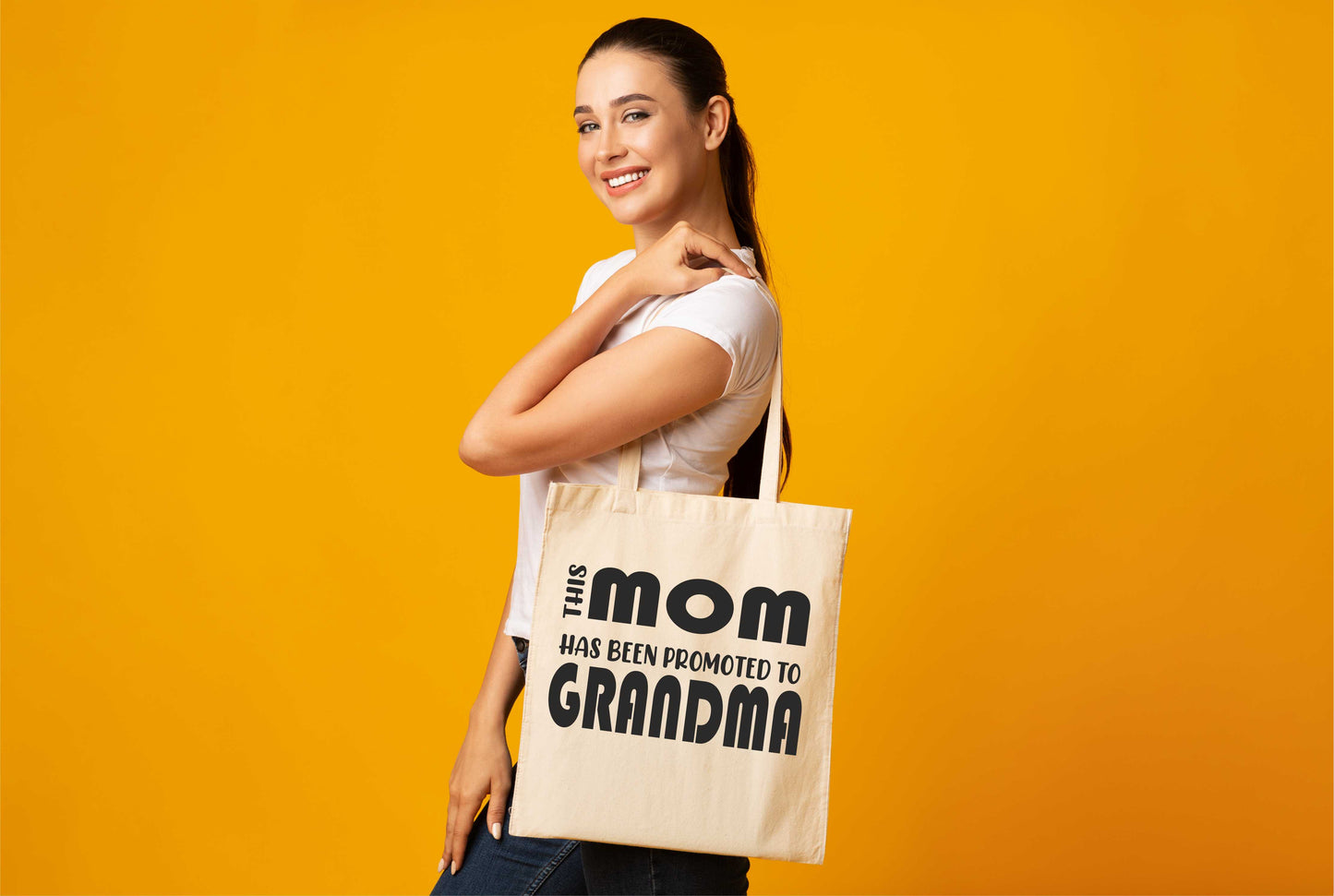 This Mom Has Been promoted To Grandma Funny Bag For Life Shopping Tote Bag