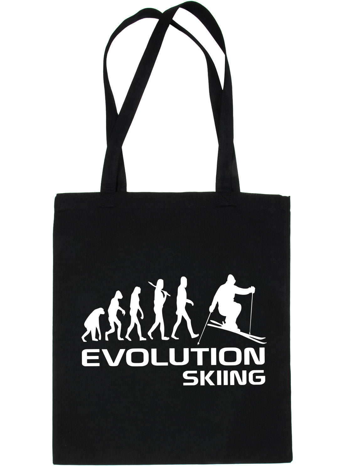 Evolution Of Skier Skiing Shopping Tote Bag Ladies Gift