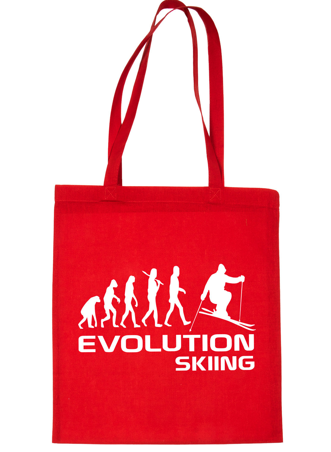 Evolution Of Skier Skiing Shopping Tote Bag Ladies Gift