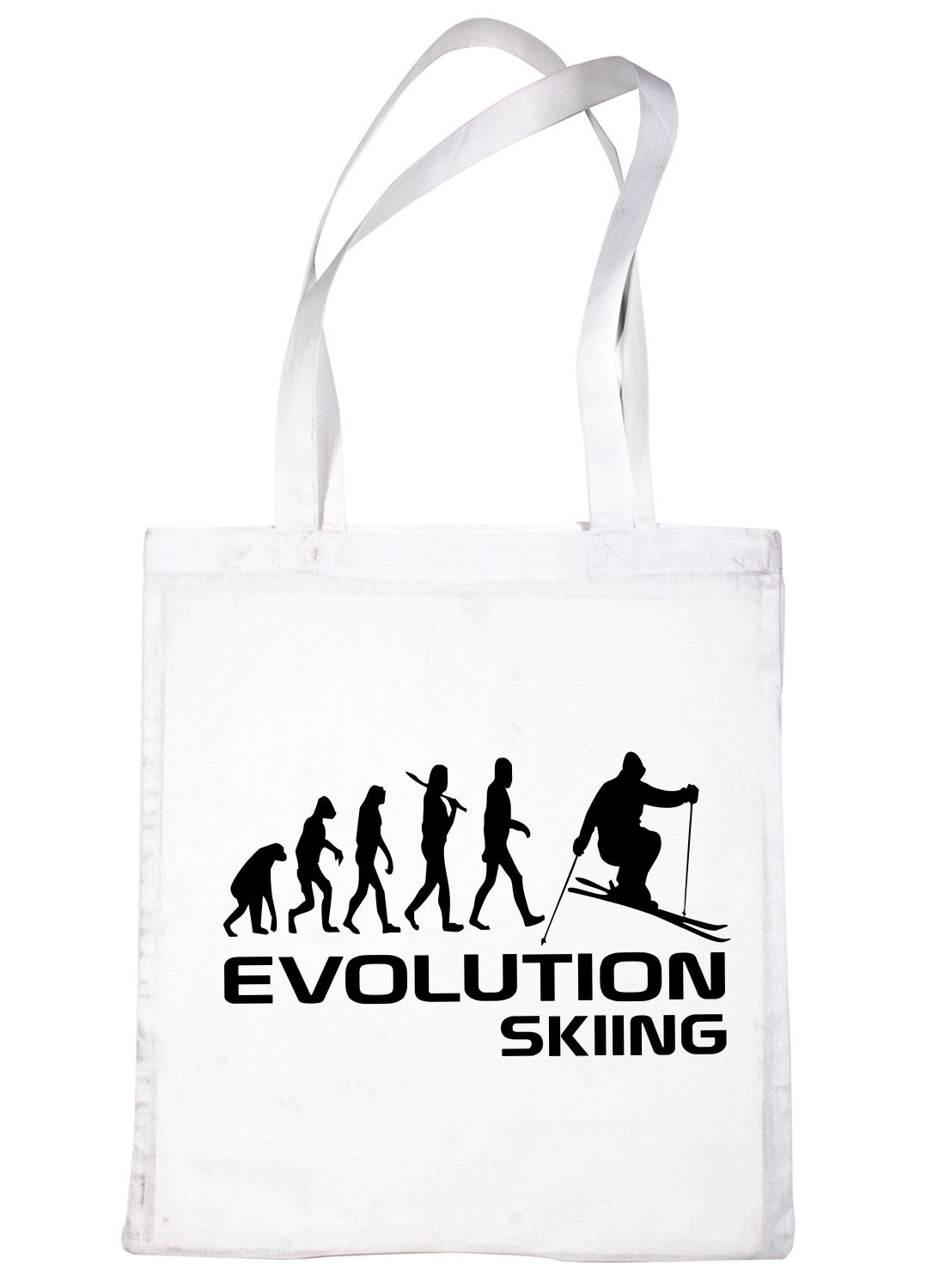 Evolution Of Skier Skiing Shopping Tote Bag Ladies Gift