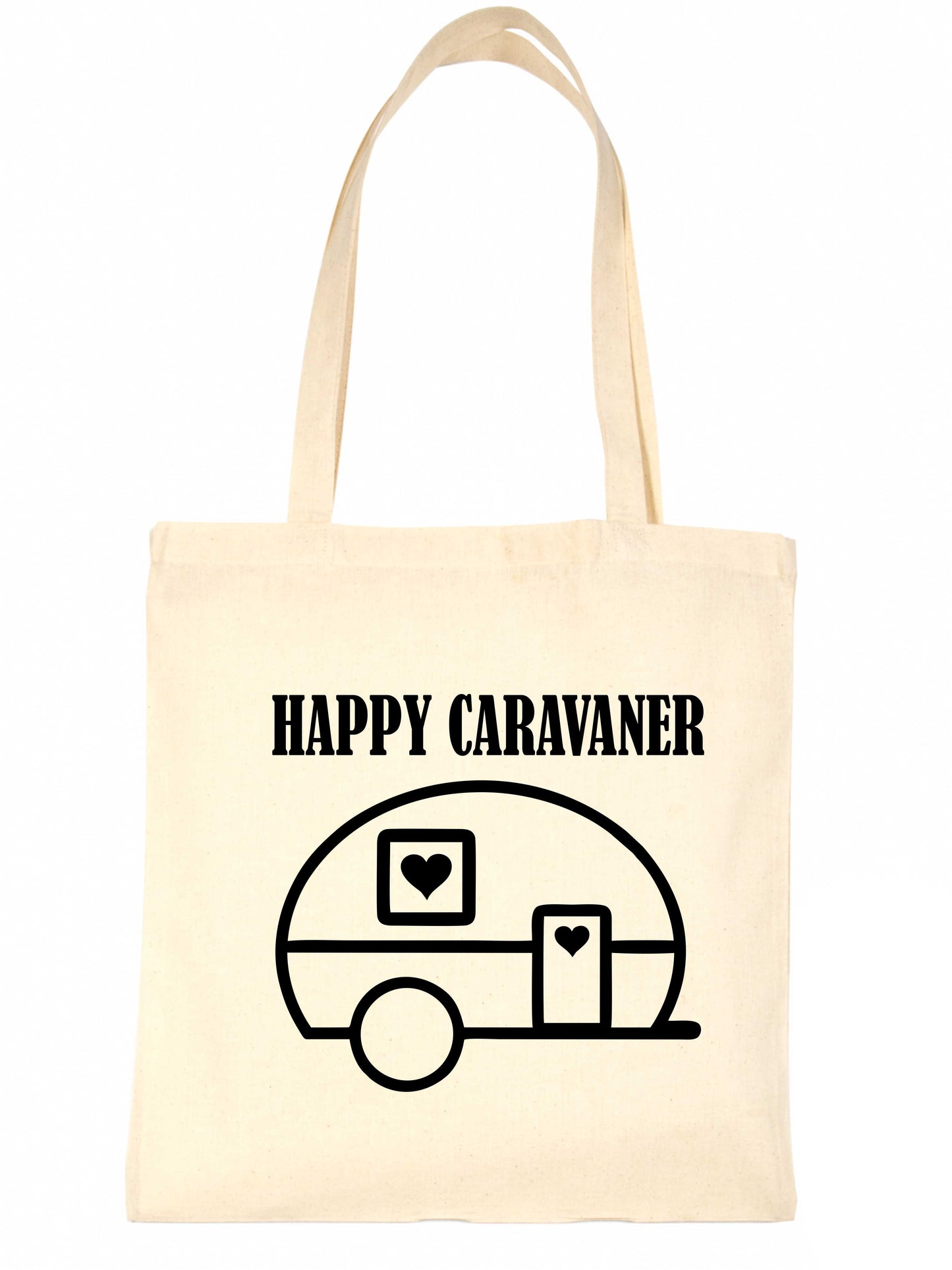 Happy Caravaner Camping Holiday Funny Reusable Shopping Tote Bag
