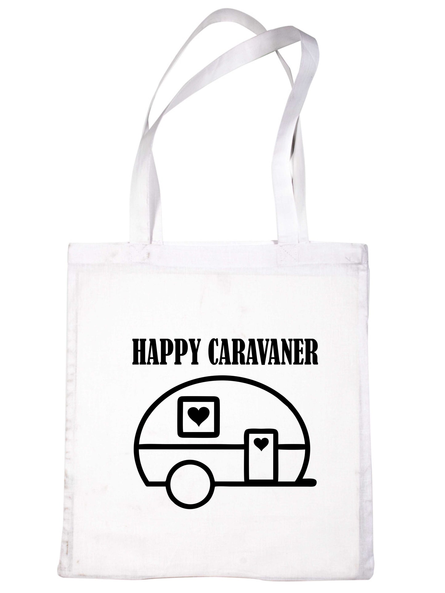 Happy Caravaner Camping Holiday Funny Reusable Shopping Tote Bag