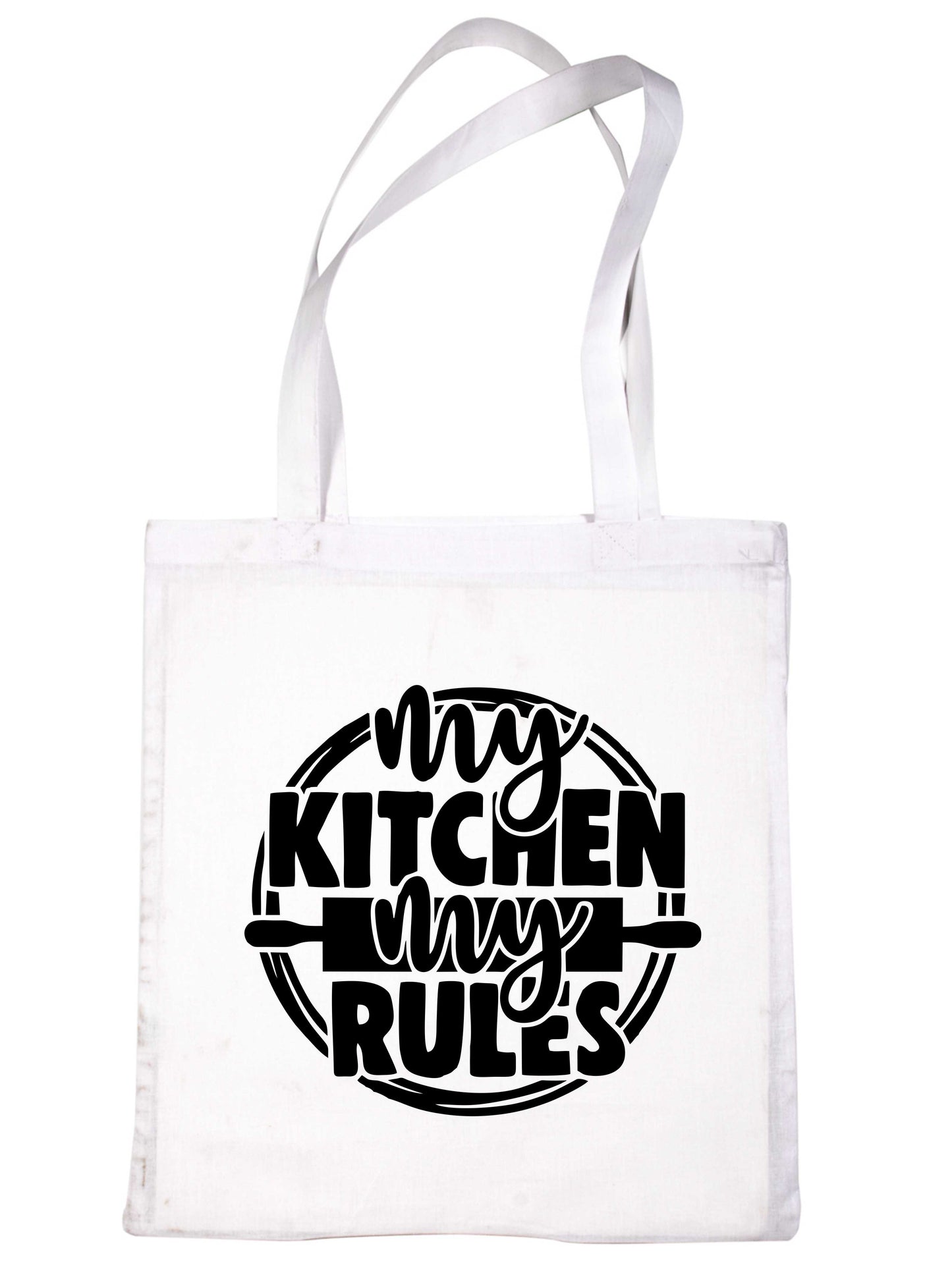 My Kitchen My Rules Funny Slogan Ladies Reusable Shopping Tote Bag