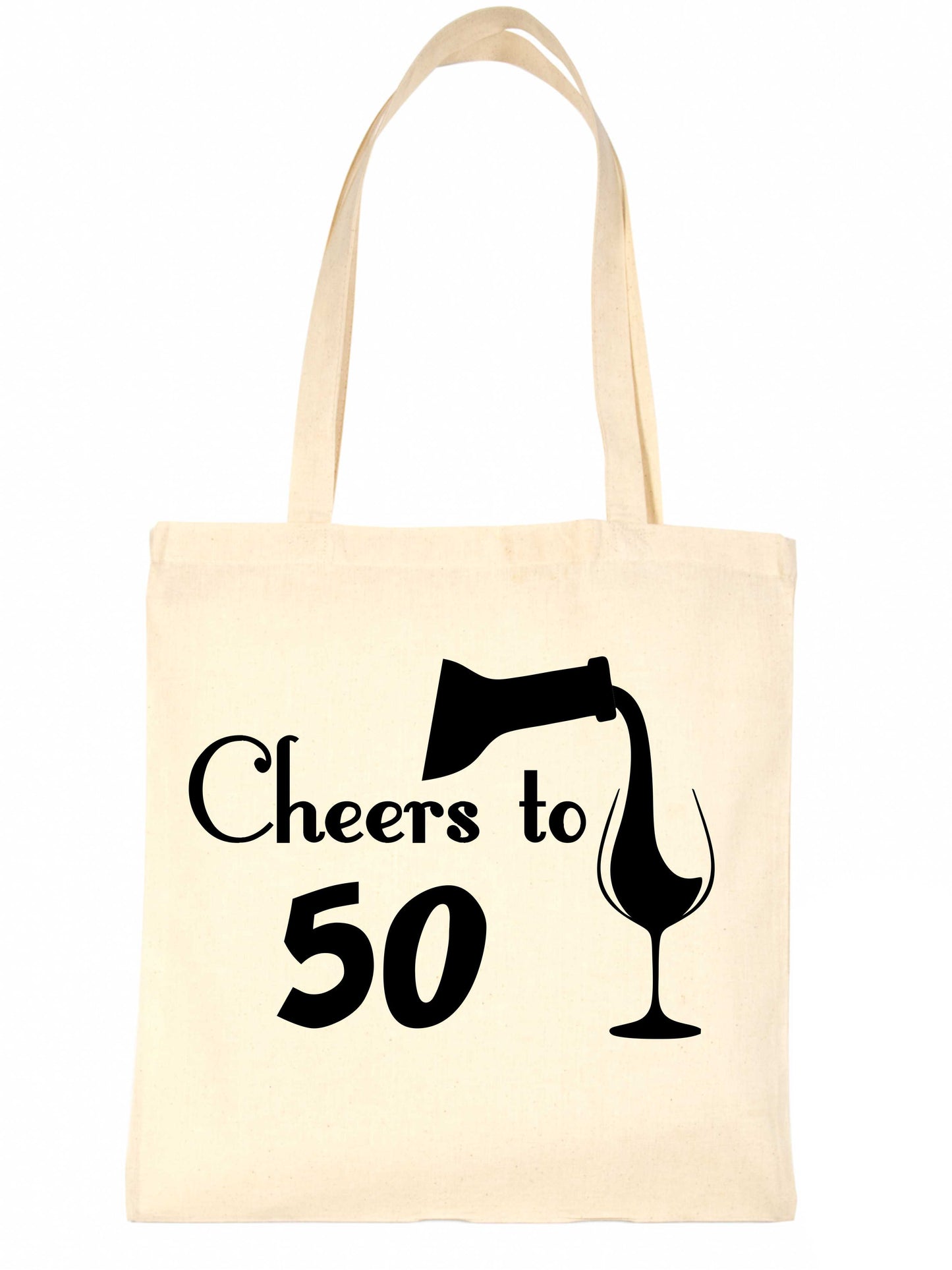 Cheers to Being 50 Birthday Gift For 50 Year Old Reusable Shopping Tote Bag