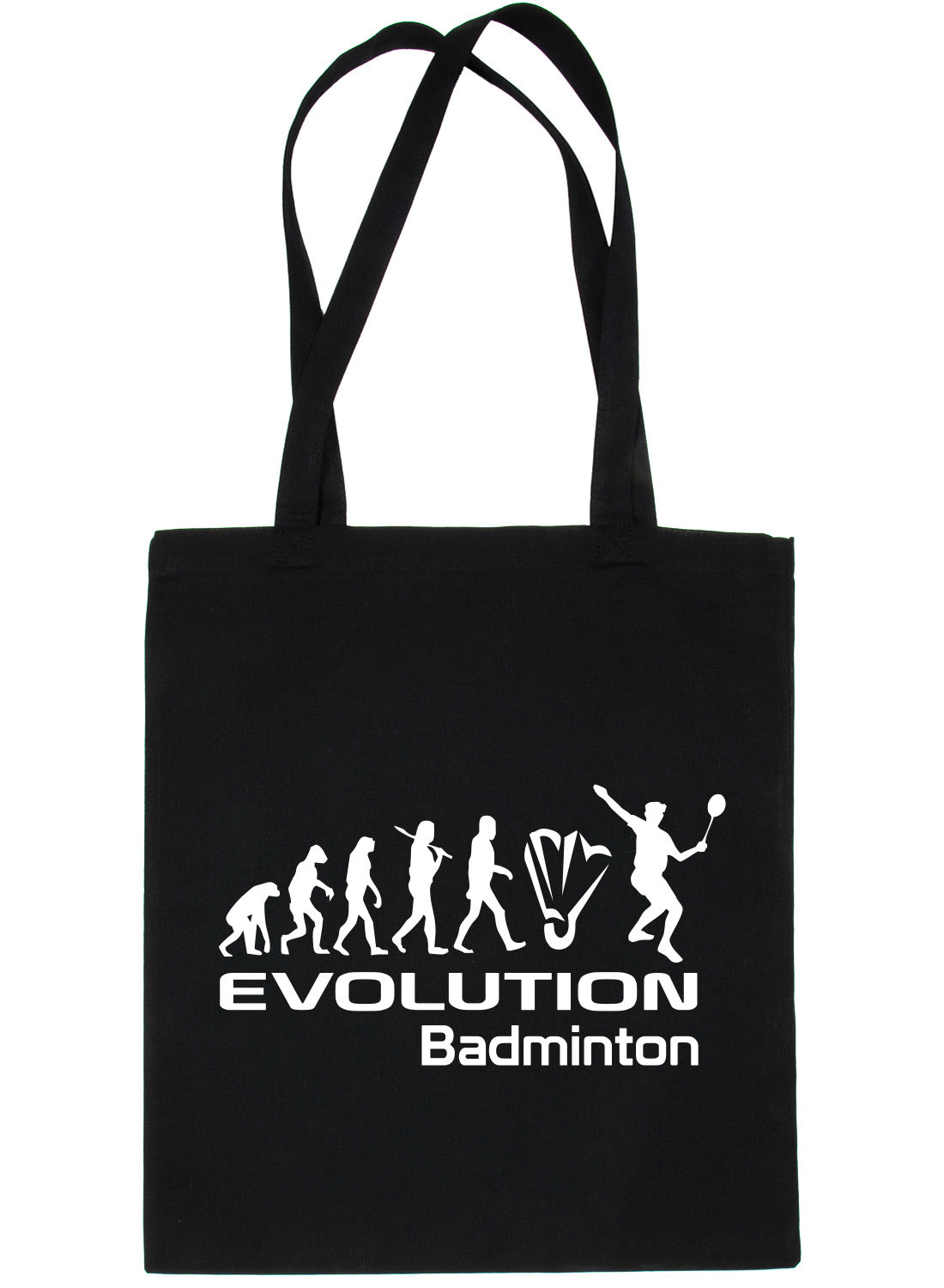 Evolution Of Badminton Racket Sports Funny Shopping Tote Bag Ladies Gift