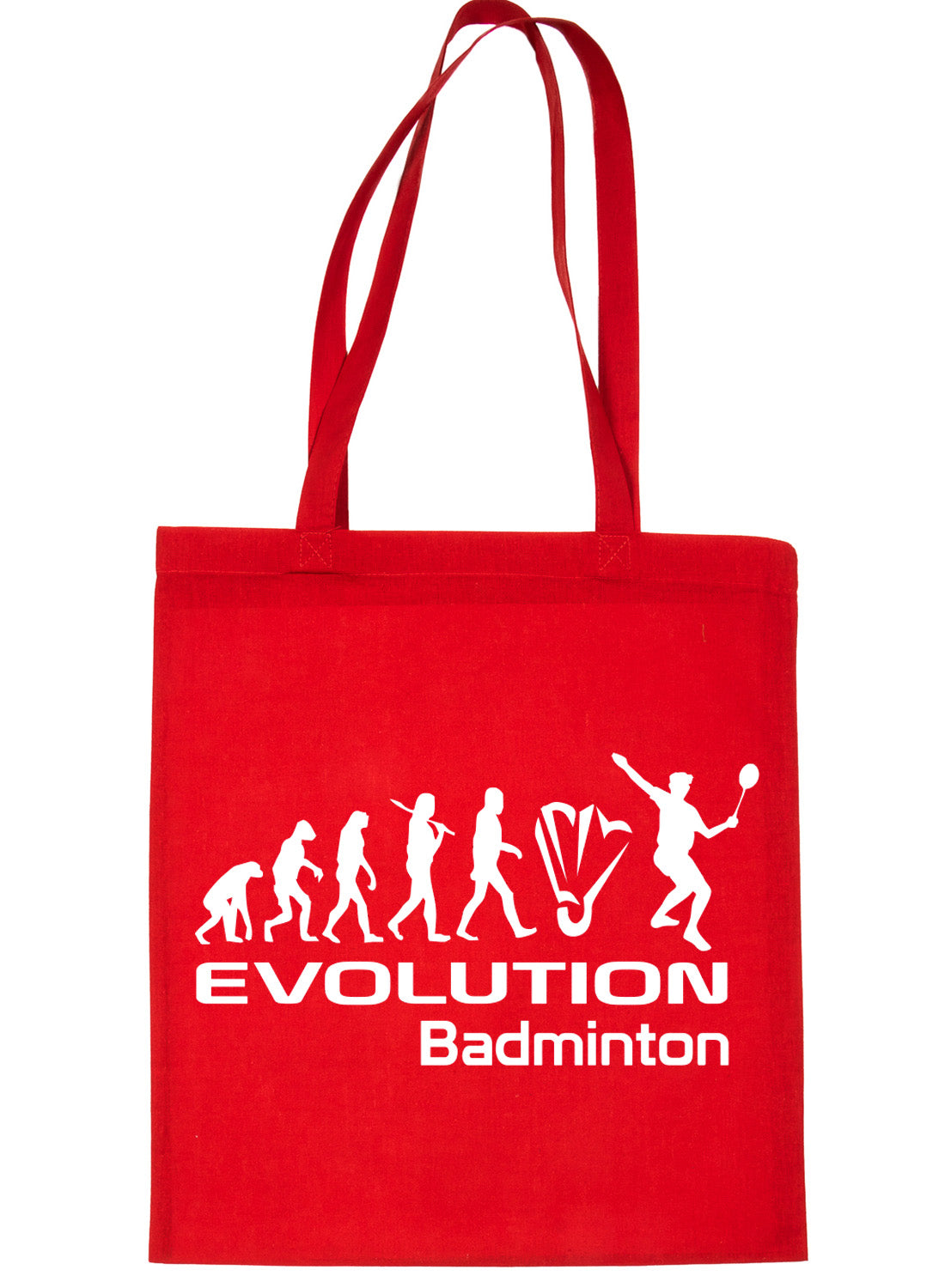 Evolution Of Badminton Racket Sports Funny Shopping Tote Bag Ladies Gift