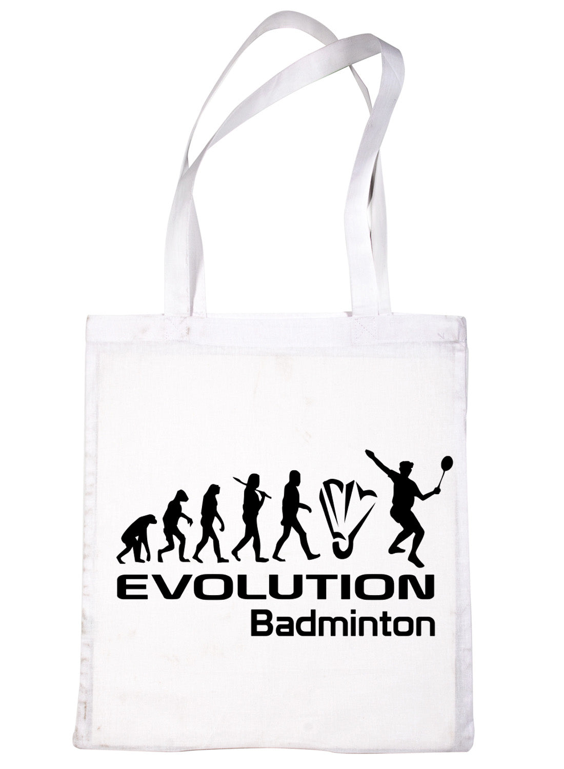 Evolution Of Badminton Racket Sports Funny Shopping Tote Bag Ladies Gift