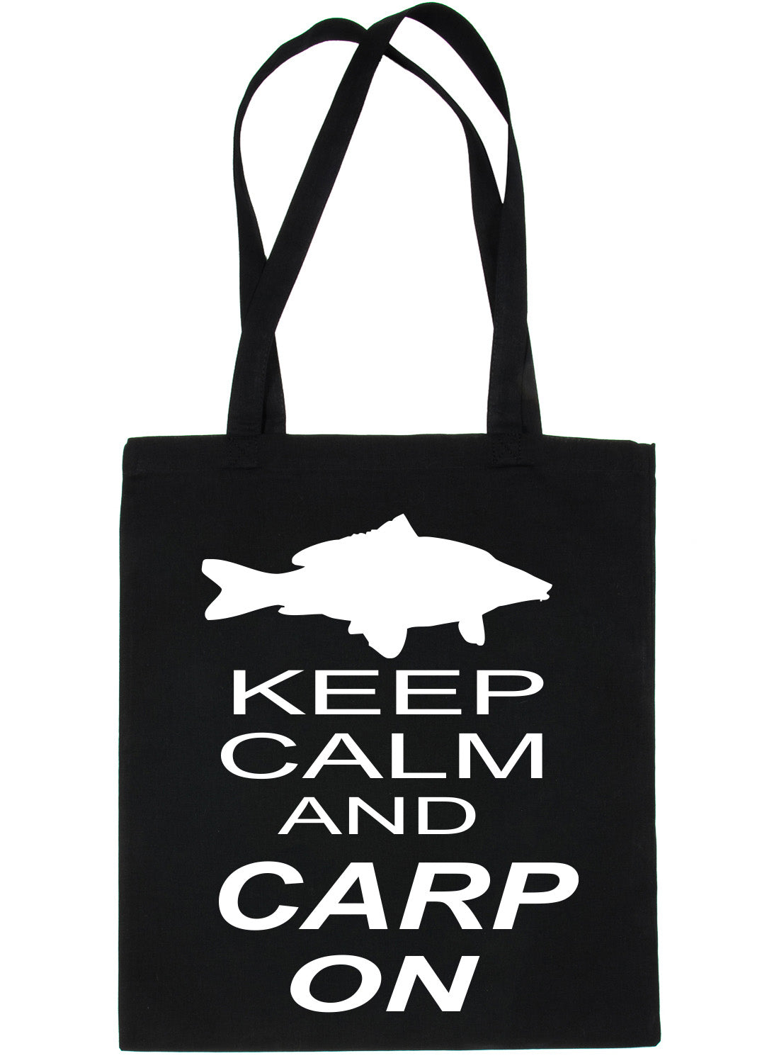 Keep Calm & Carp On Fishing Angling Shopping Tote Bag For Life Ladies Gift