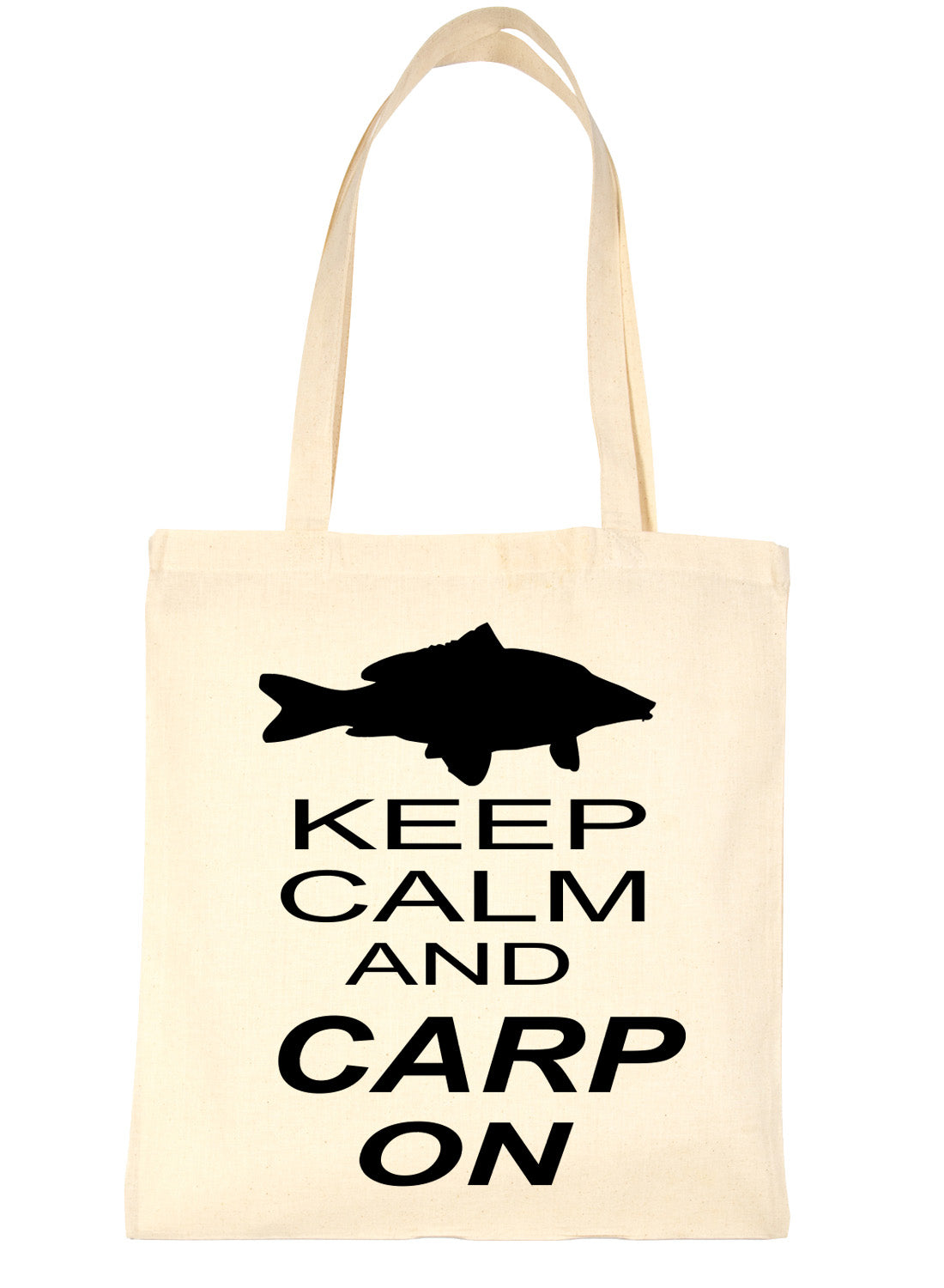 Keep Calm & Carp On Fishing Angling Shopping Tote Bag For Life Ladies Gift