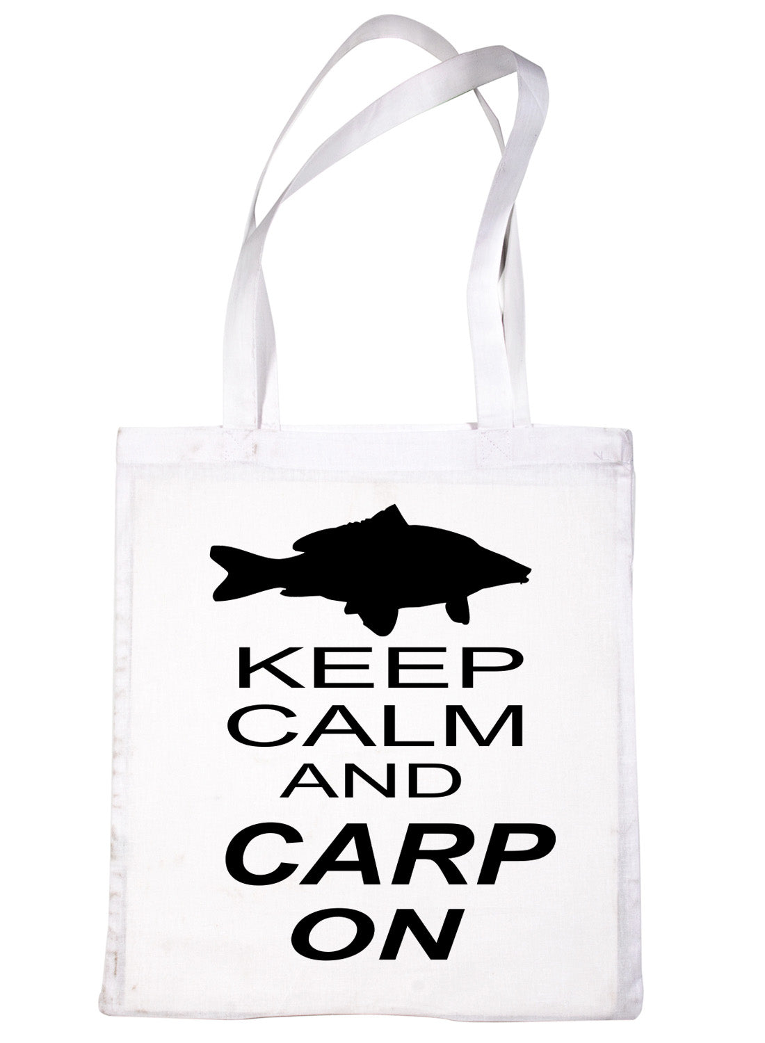 Keep Calm & Carp On Fishing Angling Shopping Tote Bag For Life Ladies Gift