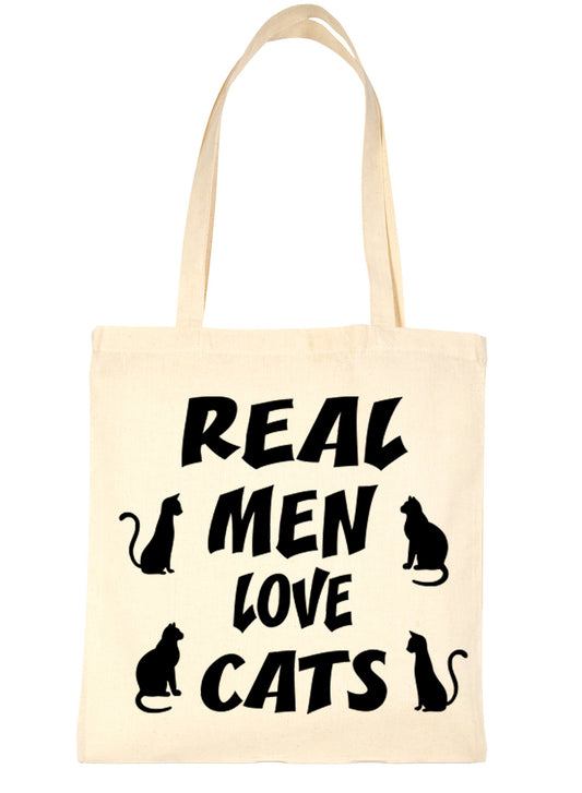 Real Men Love Cats Lover Shopping Tote Bag For Life