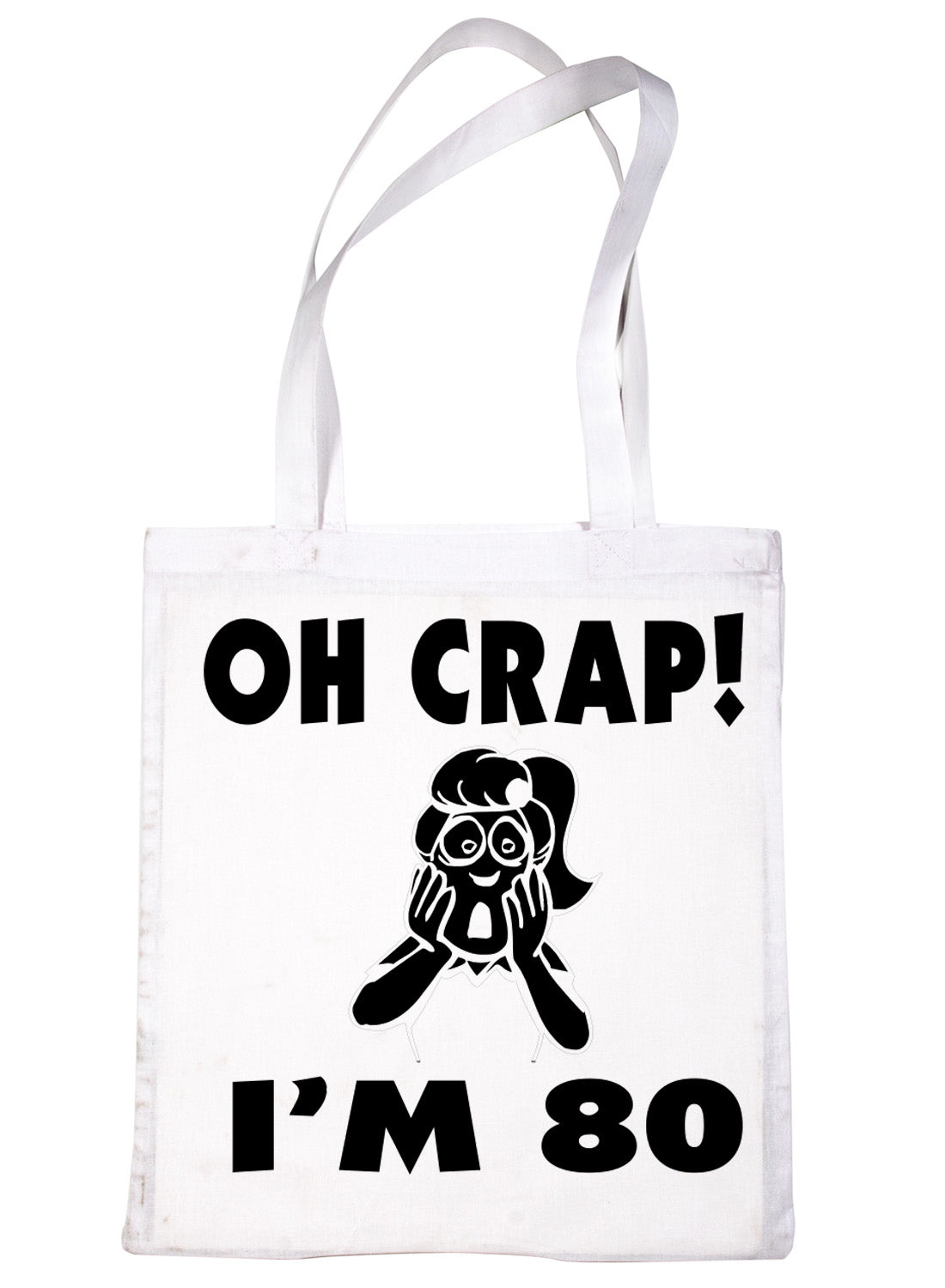 Oh Crap I'm 80 80th Birthday Funny Shopping Tote Bag For Life