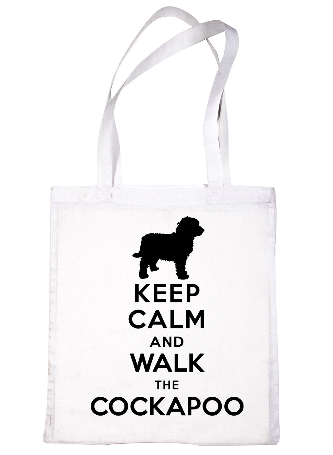 Keep Calm & Walk Cockapoo Dog Lovers Funny Shopping Tote Bag For Life