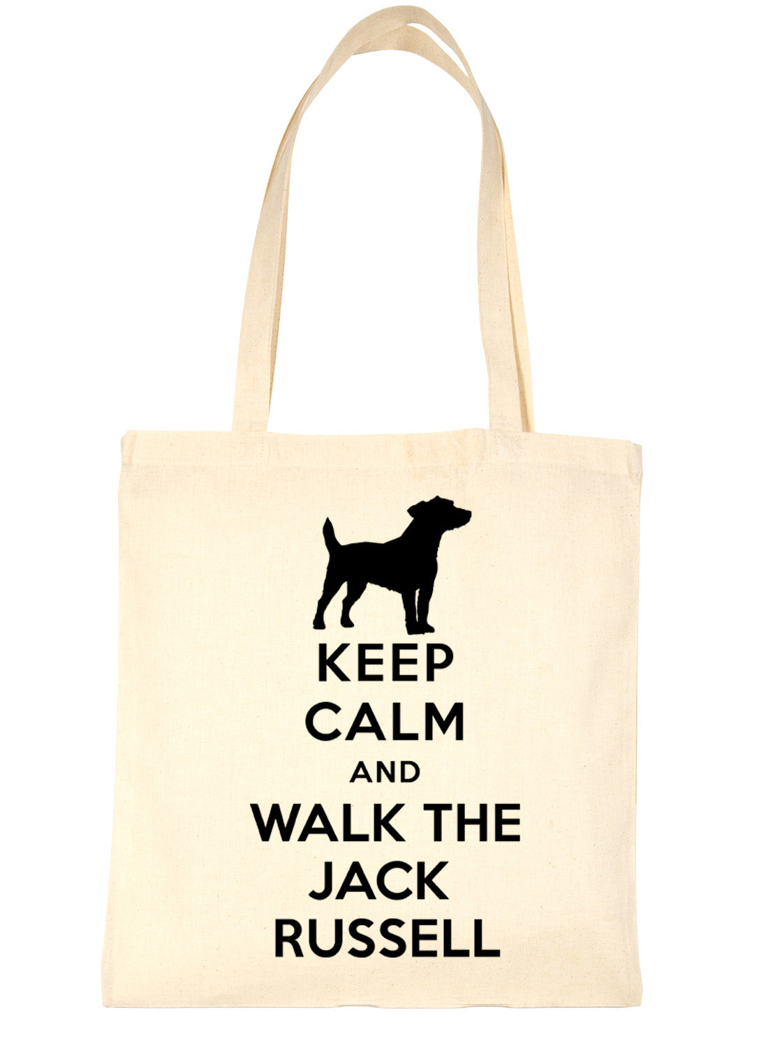 Keep Calm & Walk Jack Russell Dog Lovers Funny Shopping Tote Bag For Life