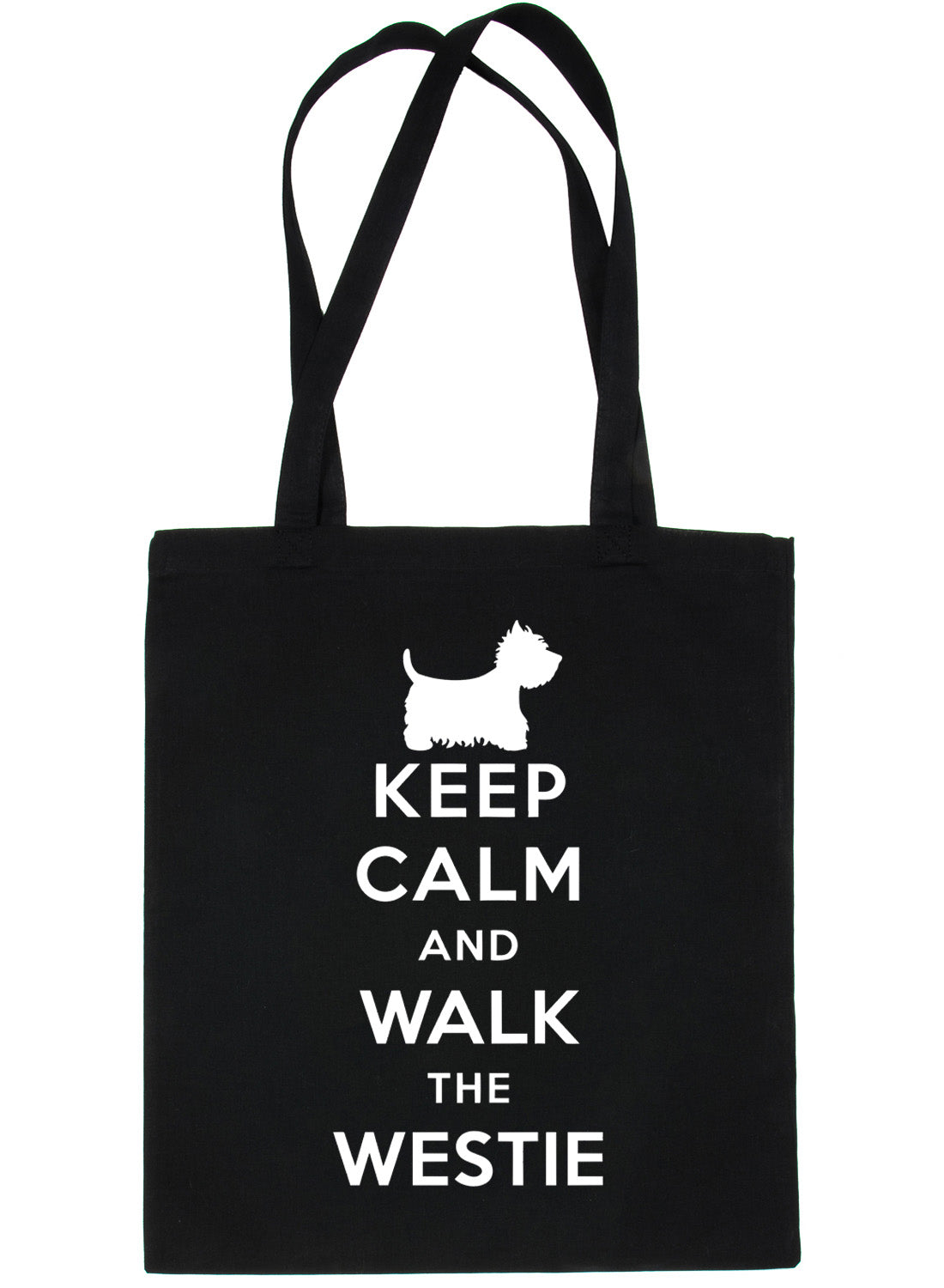 Keep Calm & Walk Westie Dog Lovers Funny Shopping Tote Bag For Life