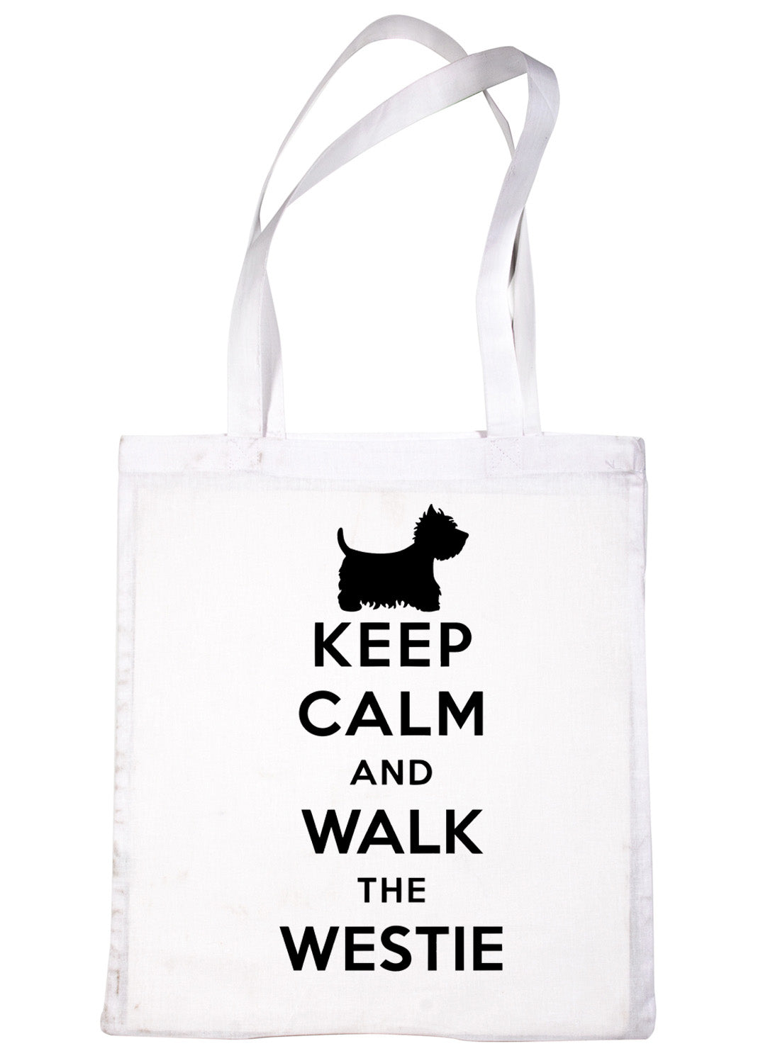 Keep Calm & Walk Westie Dog Lovers Funny Shopping Tote Bag For Life