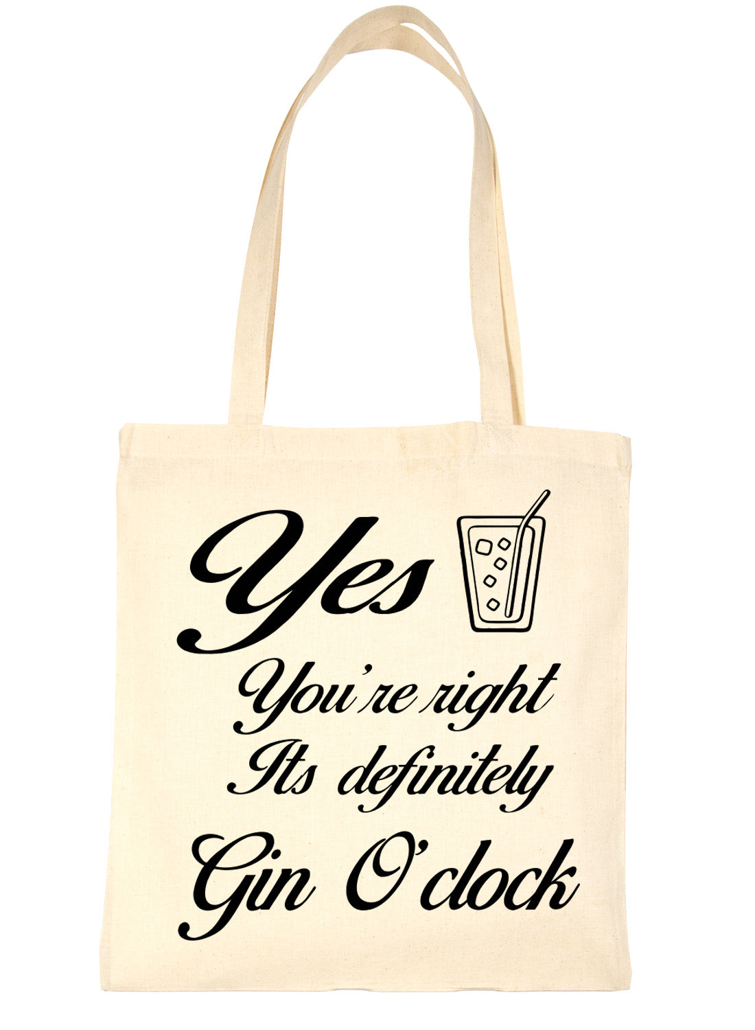 Gin O'Clock Funny Slogan Drinking Hen Party Shopping Tote Bag For Life