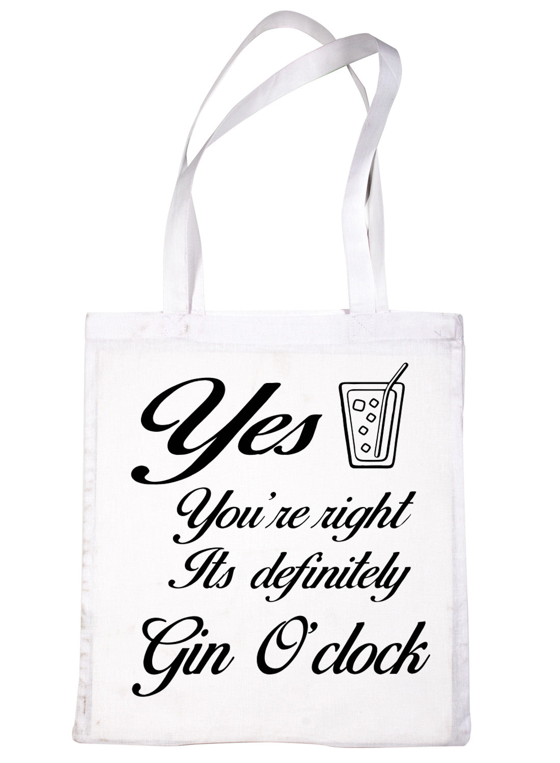 Gin O'Clock Funny Slogan Drinking Hen Party Shopping Tote Bag For Life