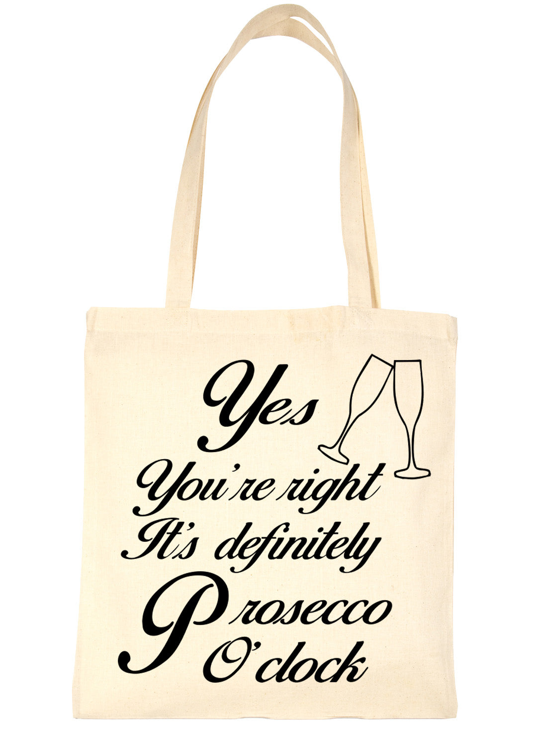 Prosecco O'Clock Funny Slogan Drinking Party Funny Shopping Tote Bag For Life