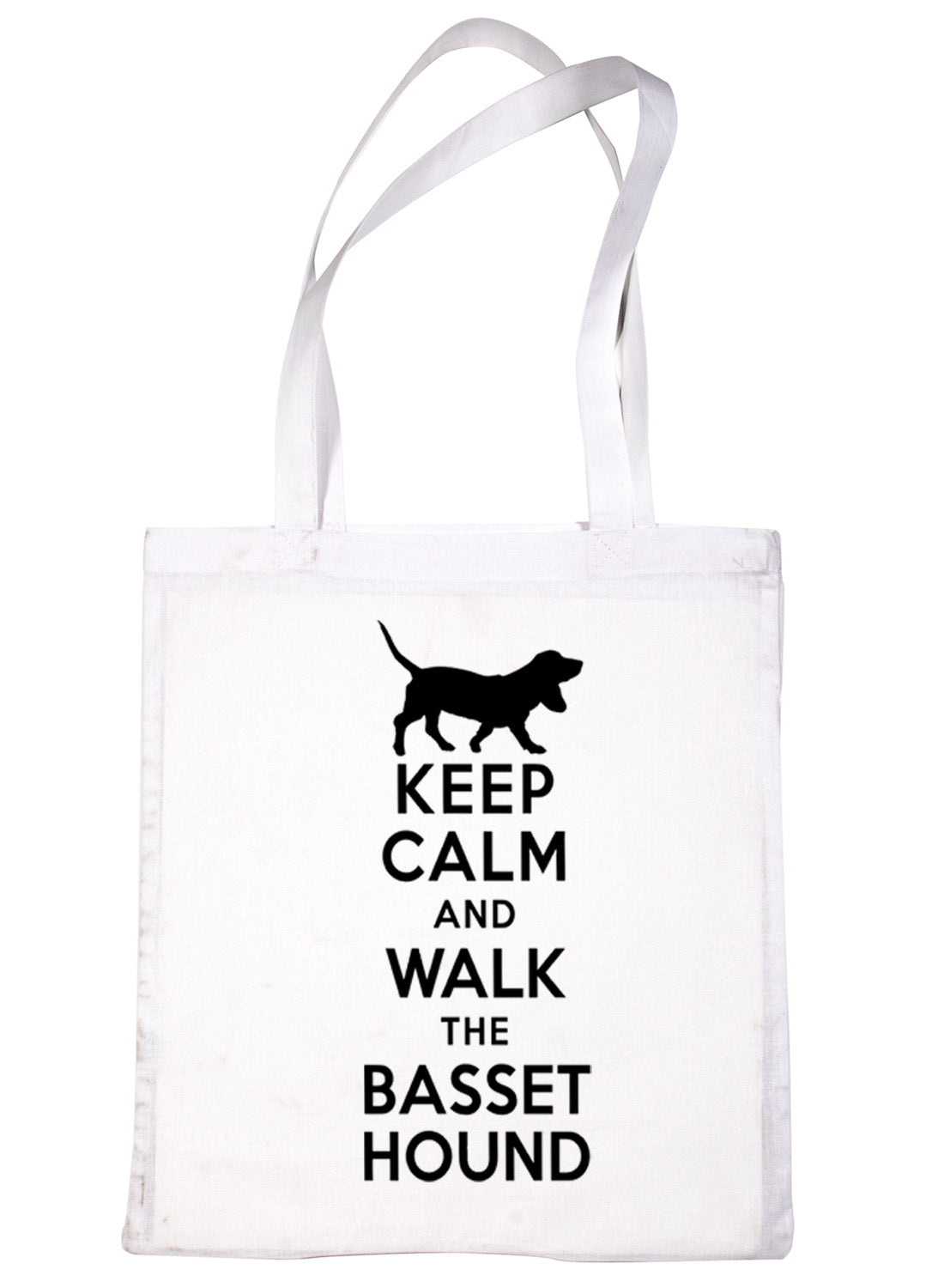 Keep Calm and Walk The Bassett Hound Dog Lover Bag For Life Shopping Tote Bag