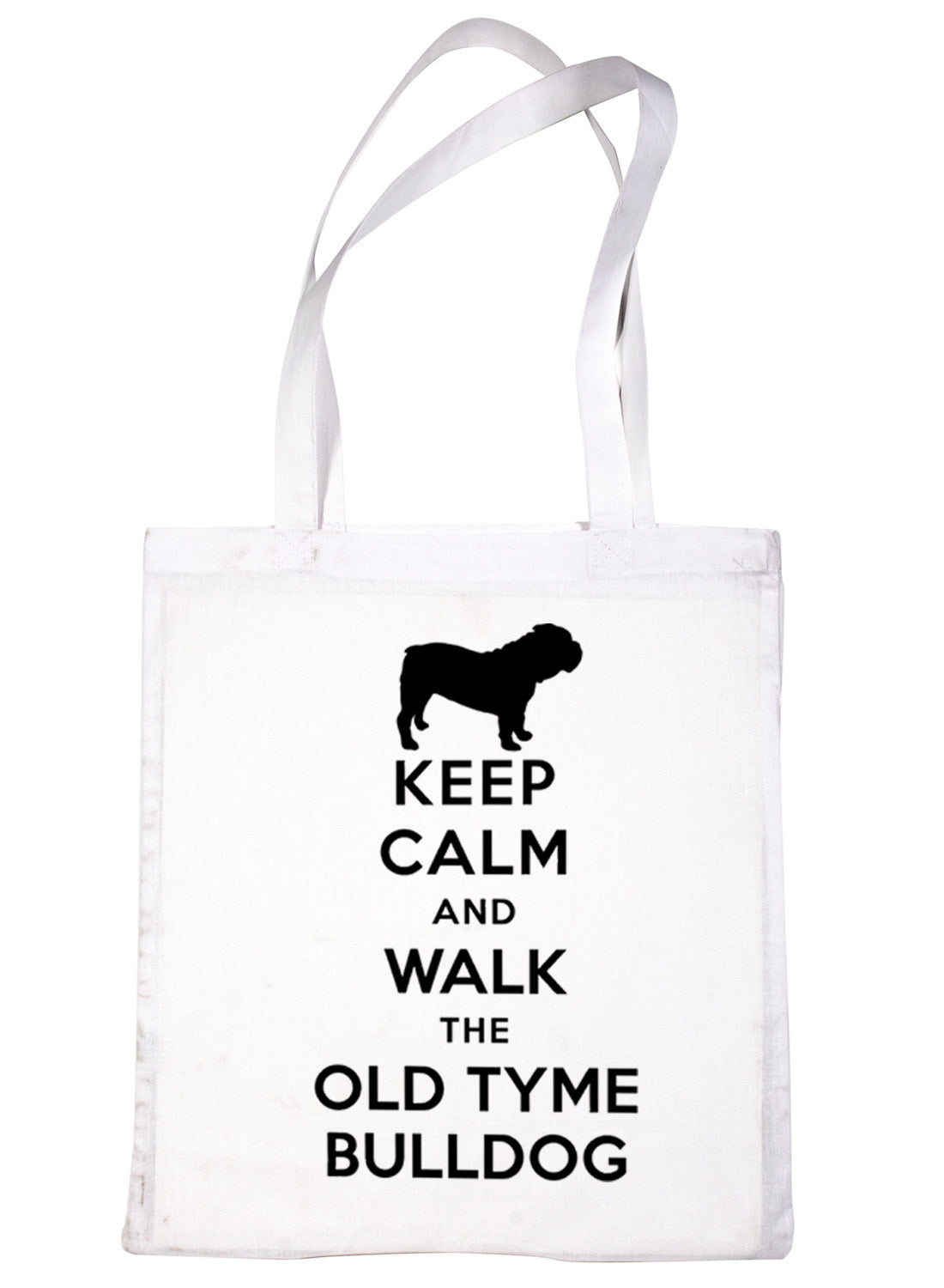 Keep Calm and Walk Old Tyme Bulldog Dog Lover Bag For Life Shopping Tote Bag