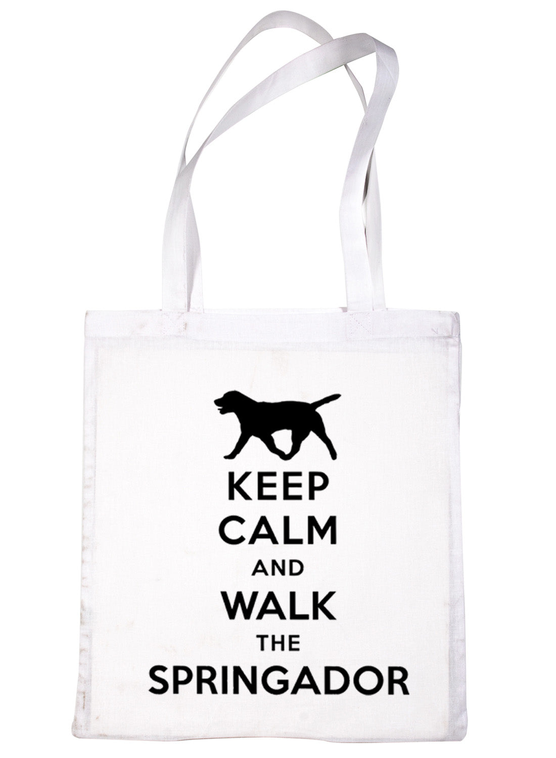Keep Calm and Walk The Springador Dog Lover Bag For Life Shopping Tote Bag