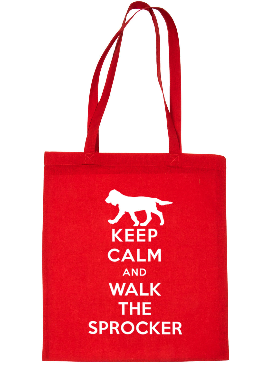 Keep Calm and Walk The Sprocker Dog Lover Bag For Life Shopping Tote Bag