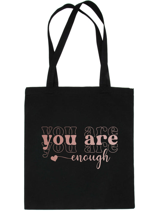 You Are Enough In Rose Gold Tote Bag Mental Awareness Self Love Gift Resuable Shopping Bag