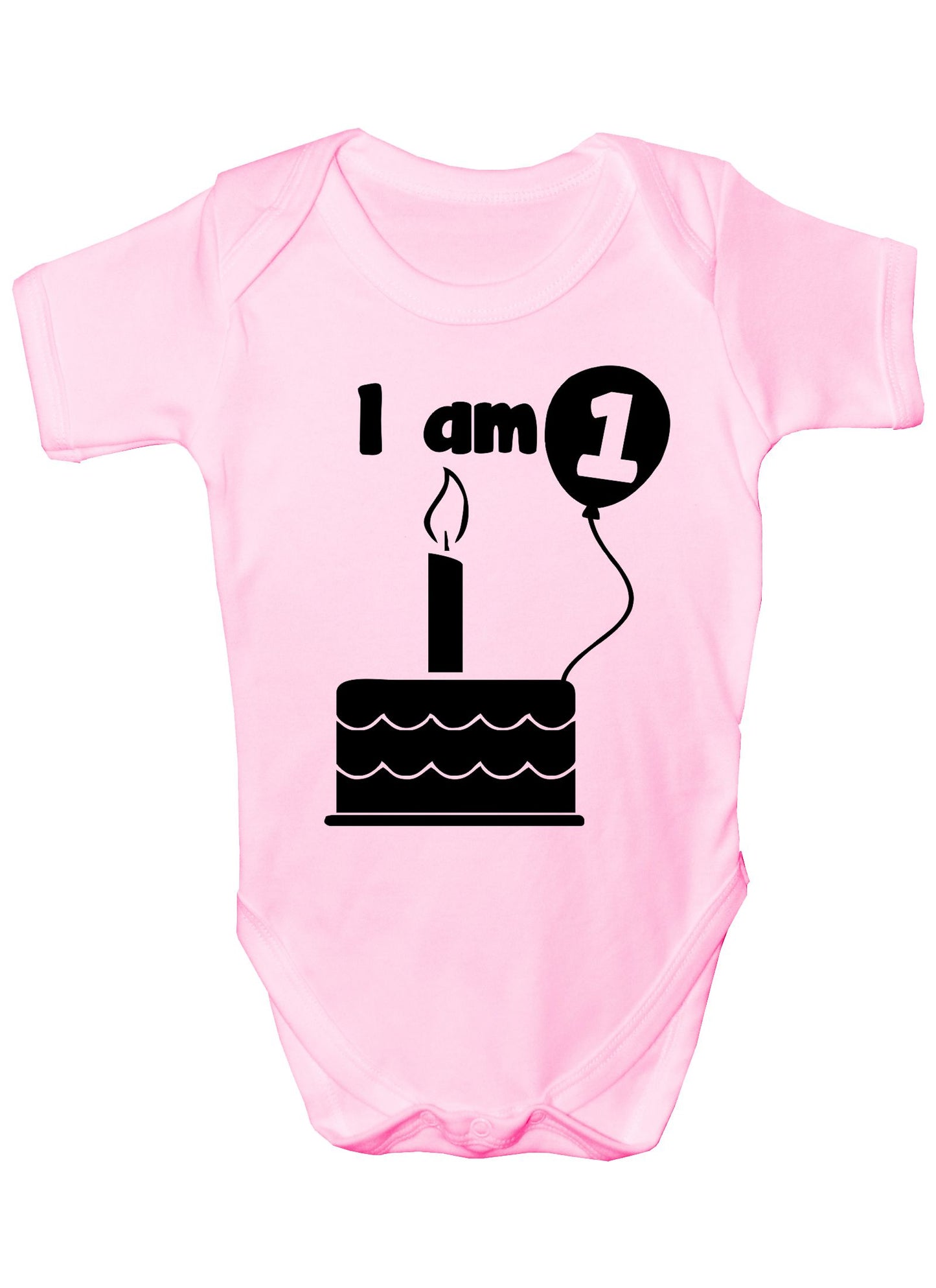 I Am One 1st Birthday Funny Boys Girls Baby Babygrow
