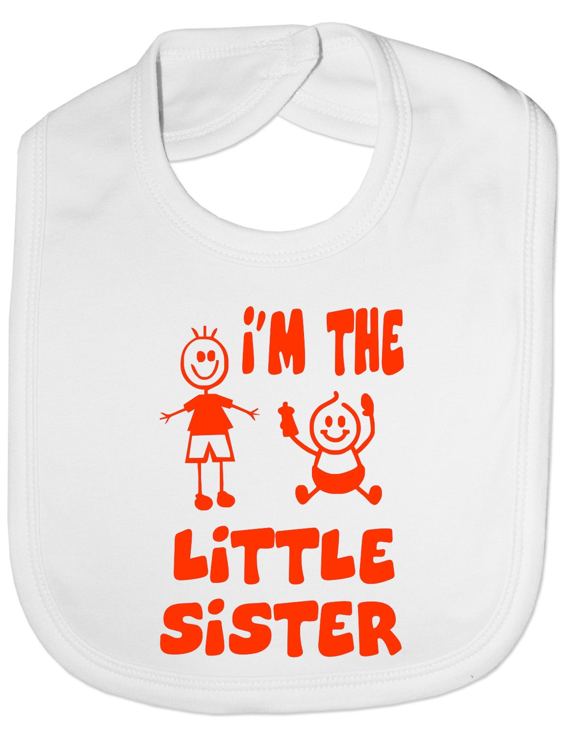 Print4u I'm The Little Sister Baby Feeding Bib